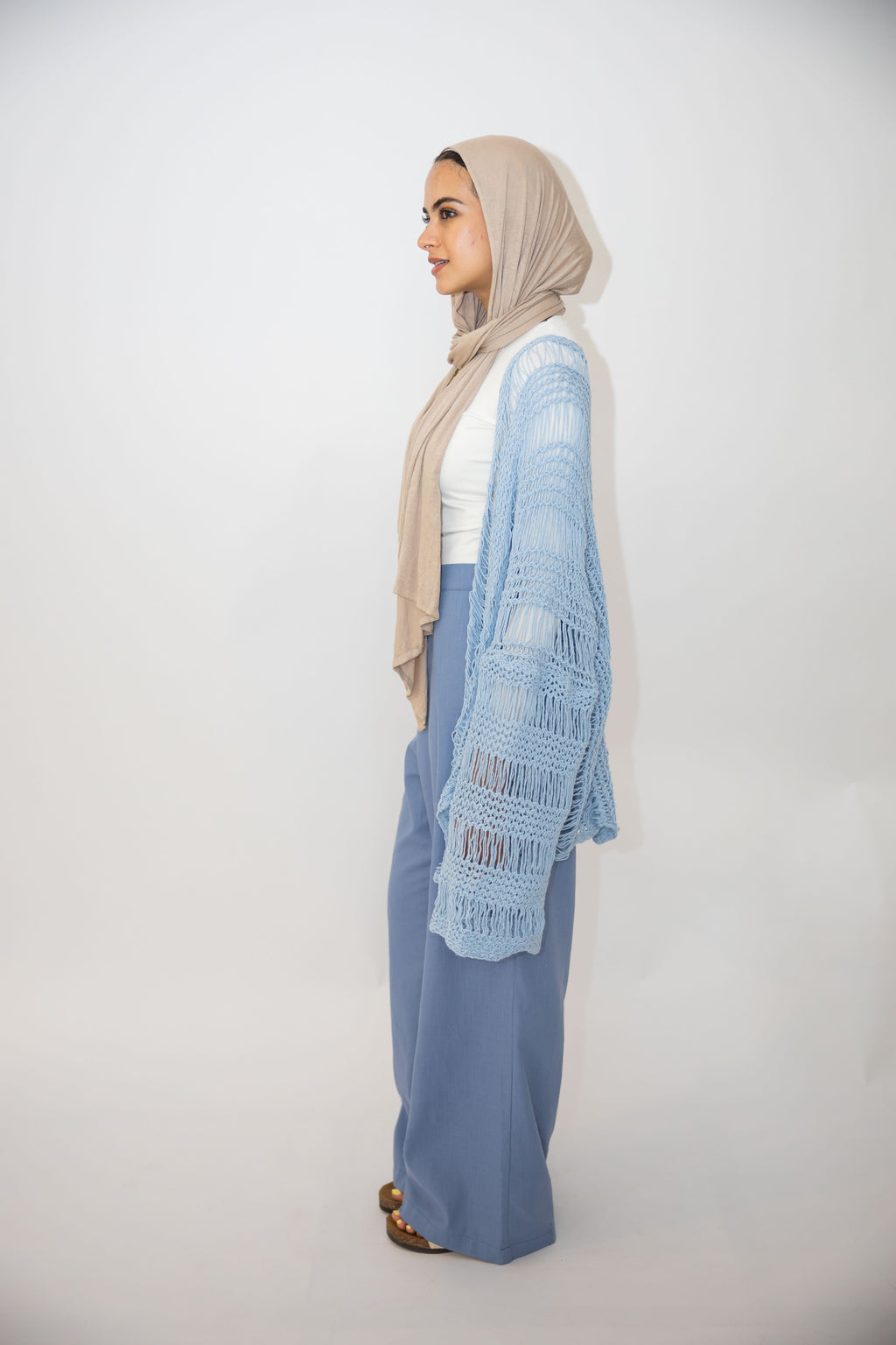 Coastal Crochet Cover-up in Baby Blue