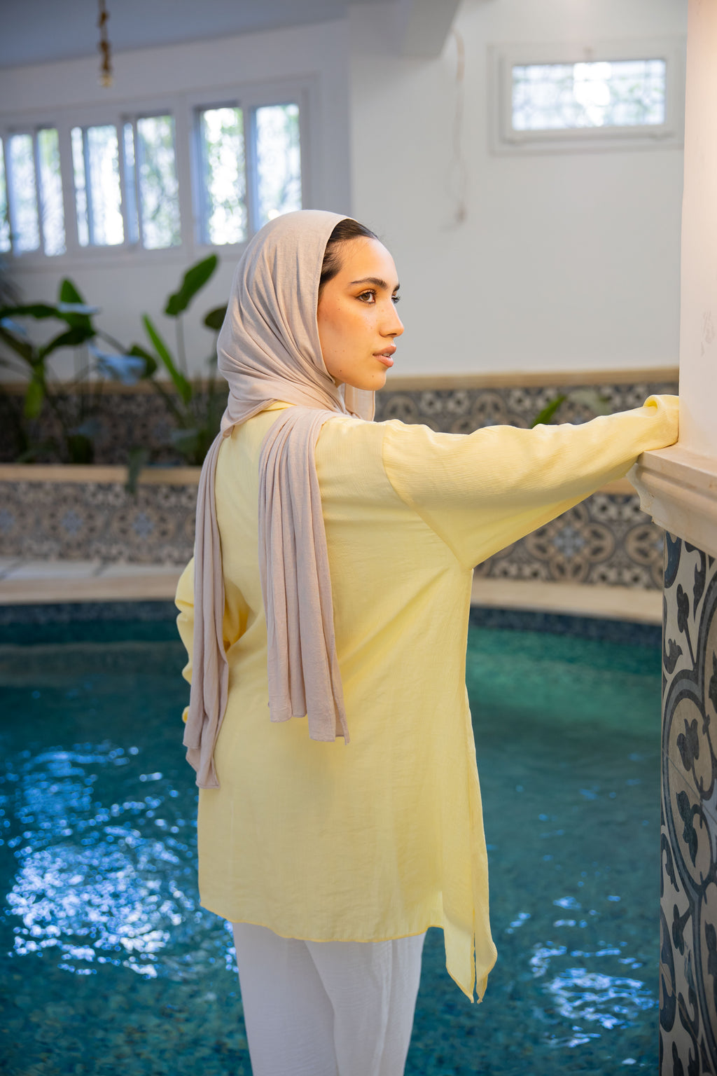 Pleat Lines top in Yellow