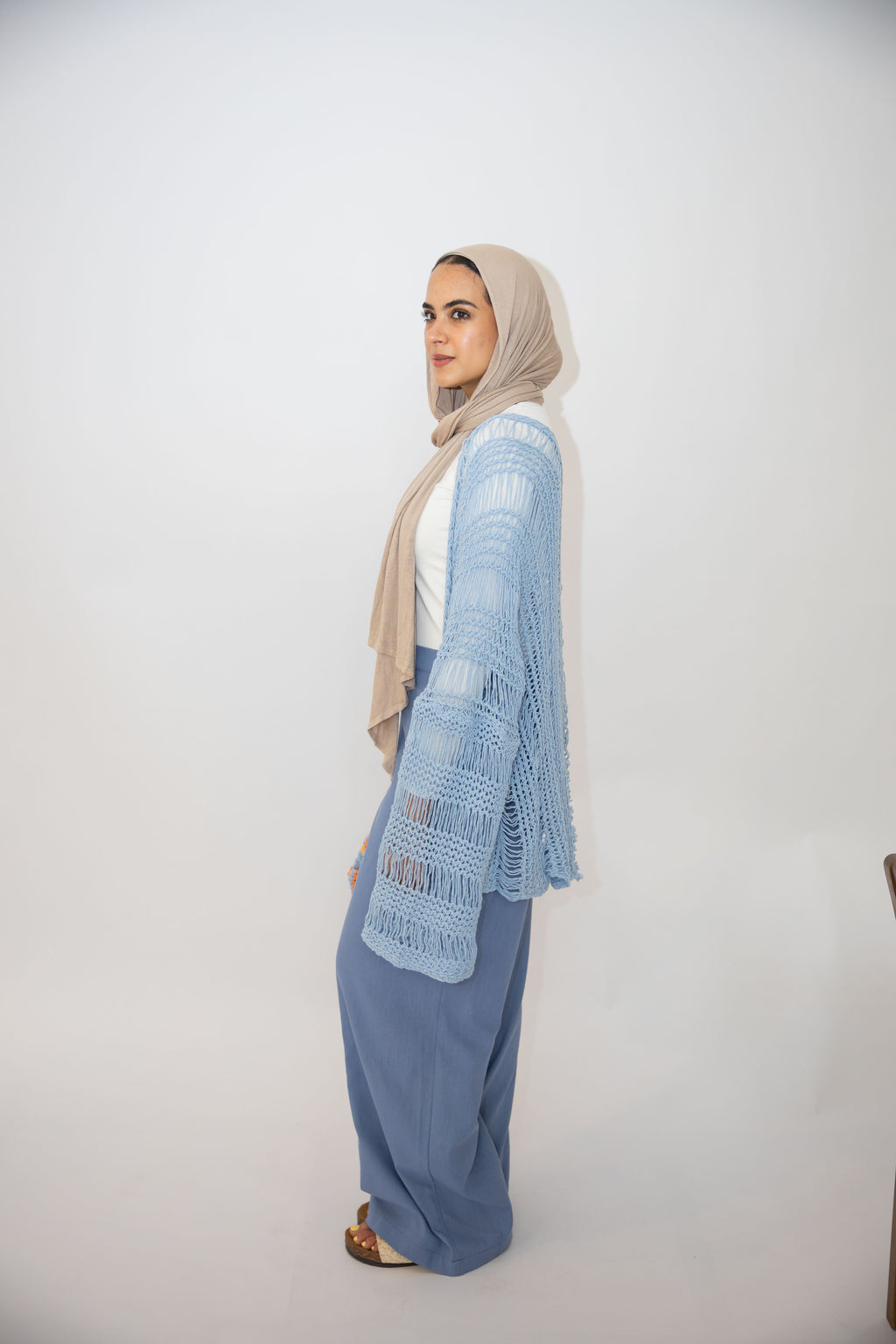 Coastal Crochet Cover-up in Baby Blue