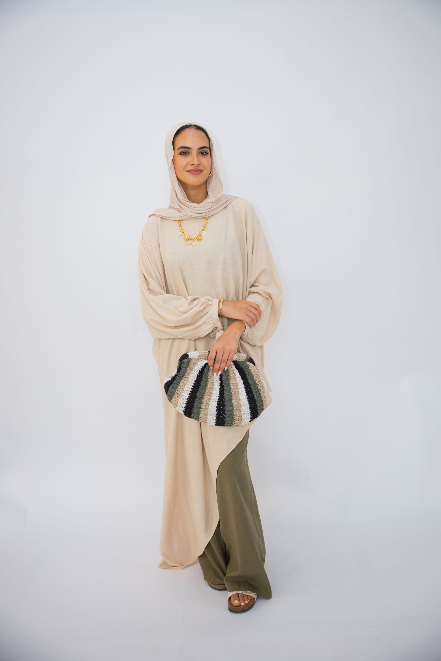 Neutral Woven Clutch