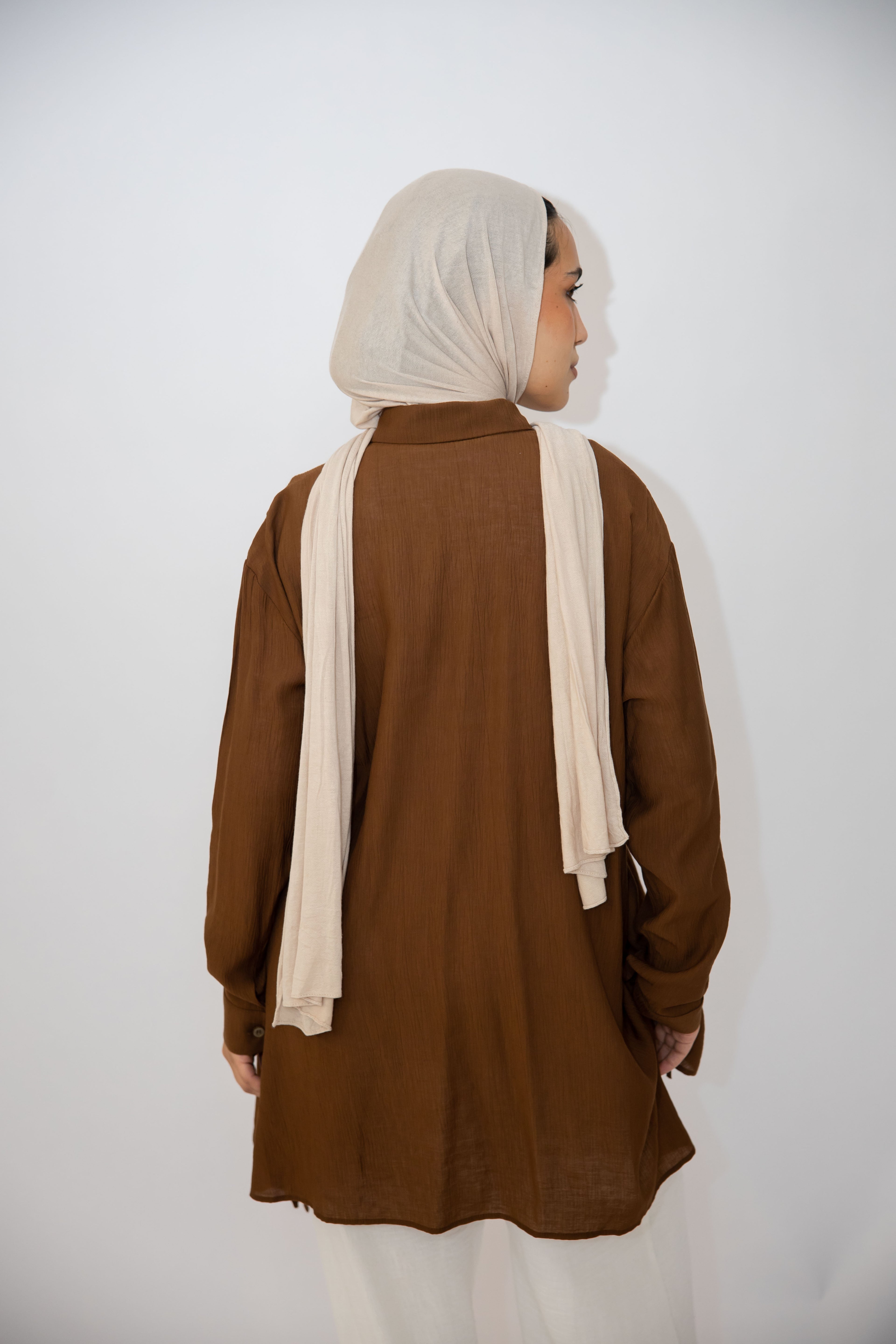 Pleat Lines top in Brown