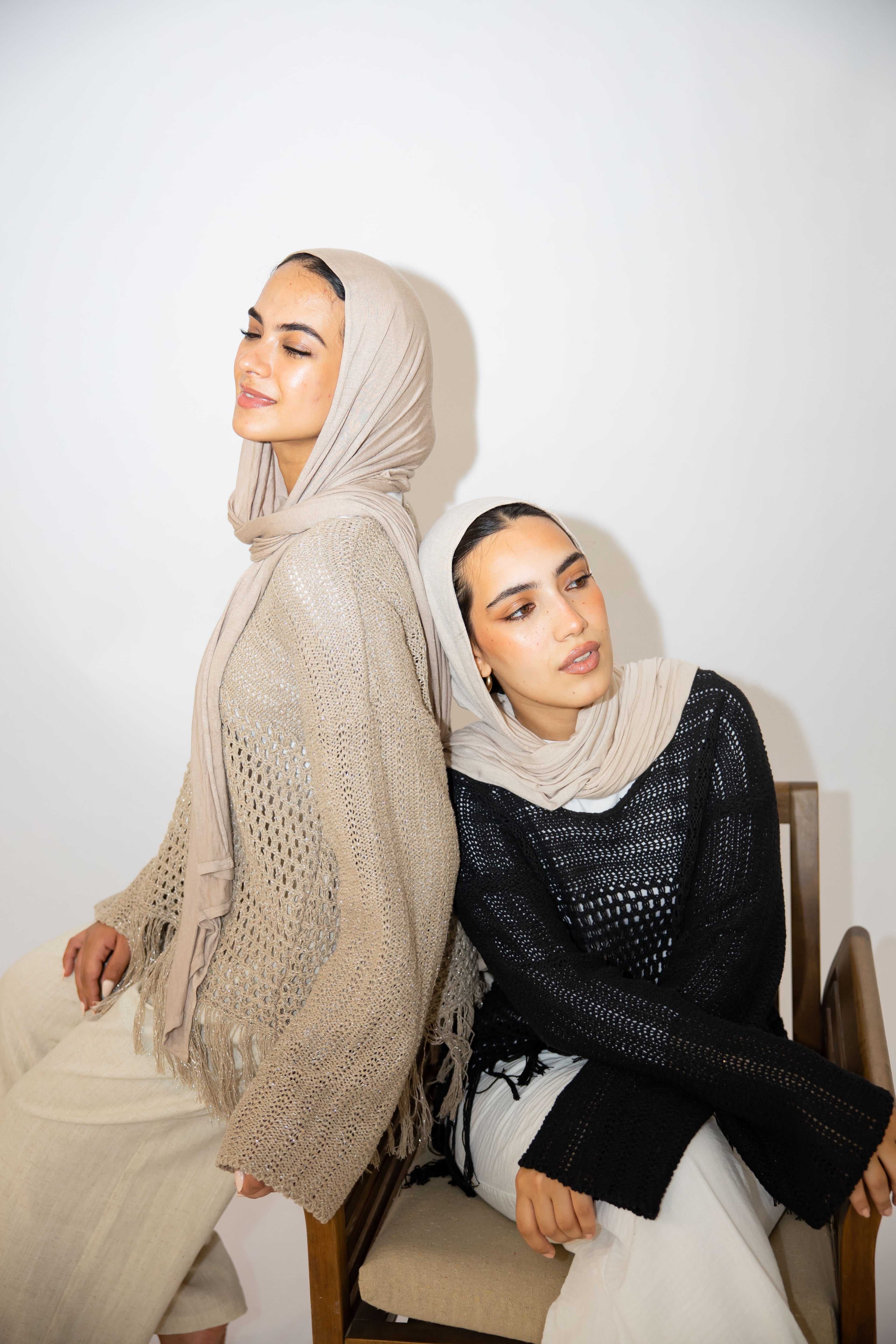 Sea threads crochet top in shimmer cafe