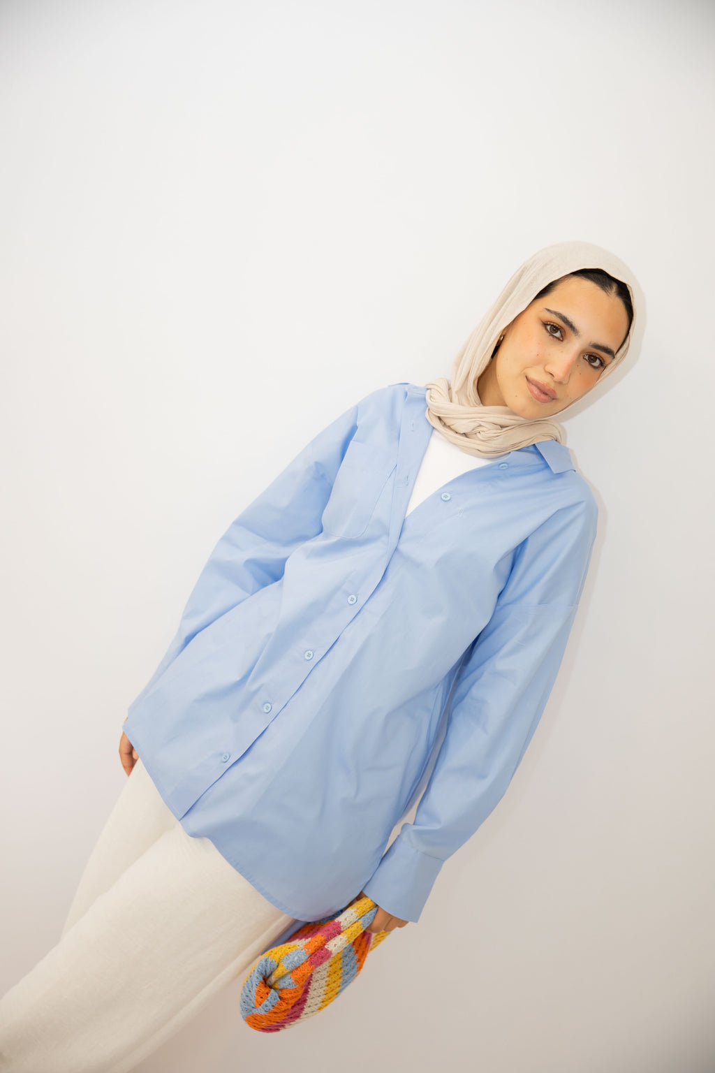 Daily Poplin shirt in baby blue