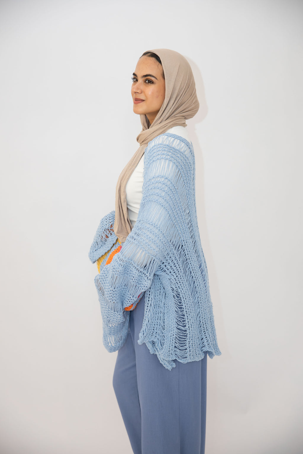 Coastal Crochet Cover-up in Baby Blue