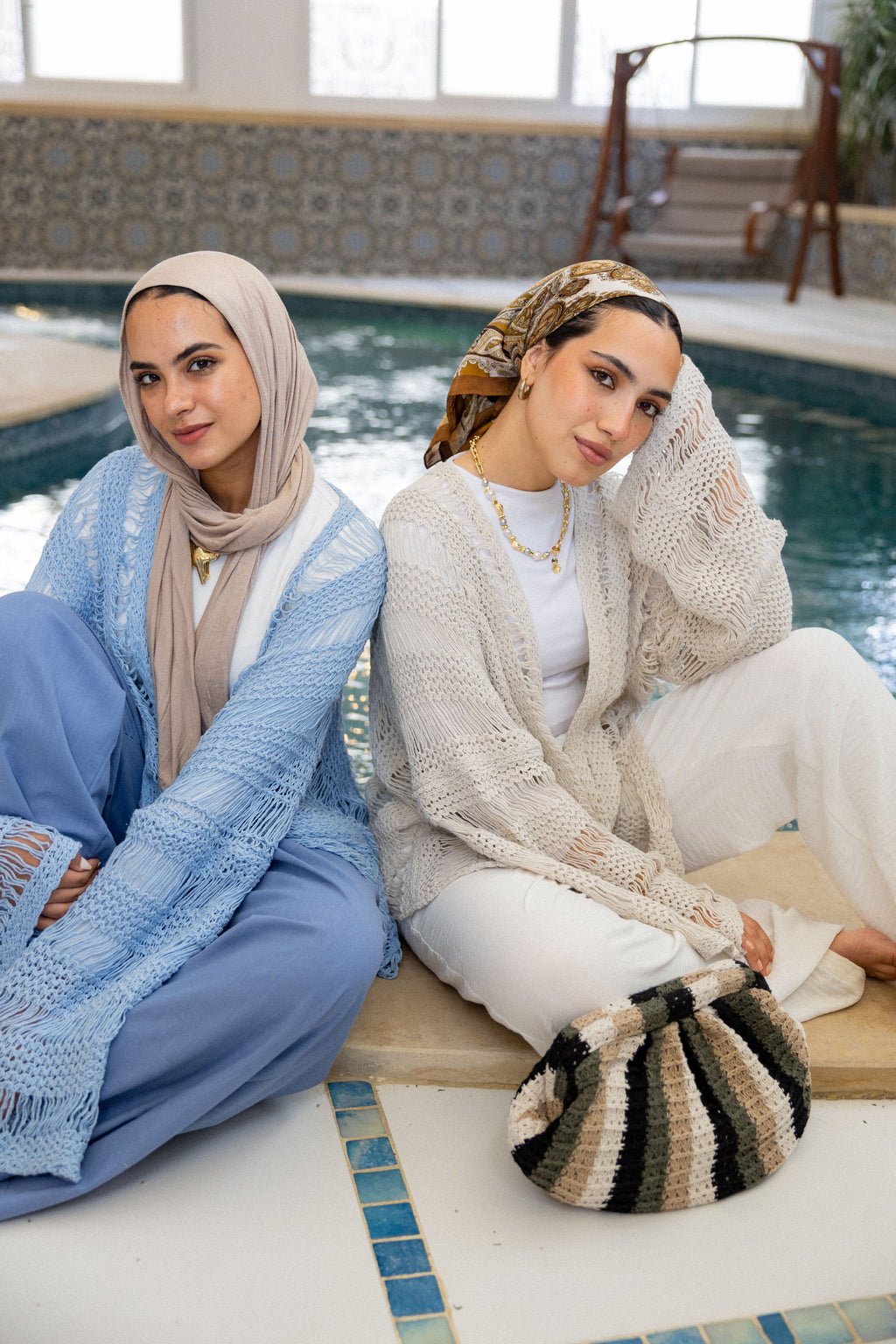 Coastal Crochet Cover-up in Baby Blue