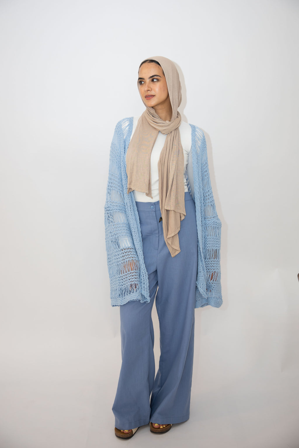 Coastal Crochet Cover-up in Baby Blue