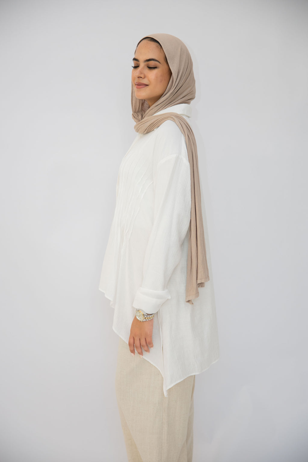 Pleat Lines top in White