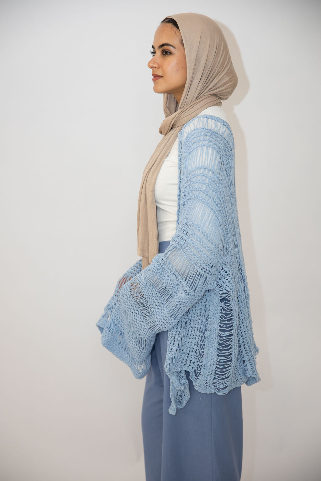 Coastal Crochet Cover-up in Baby Blue