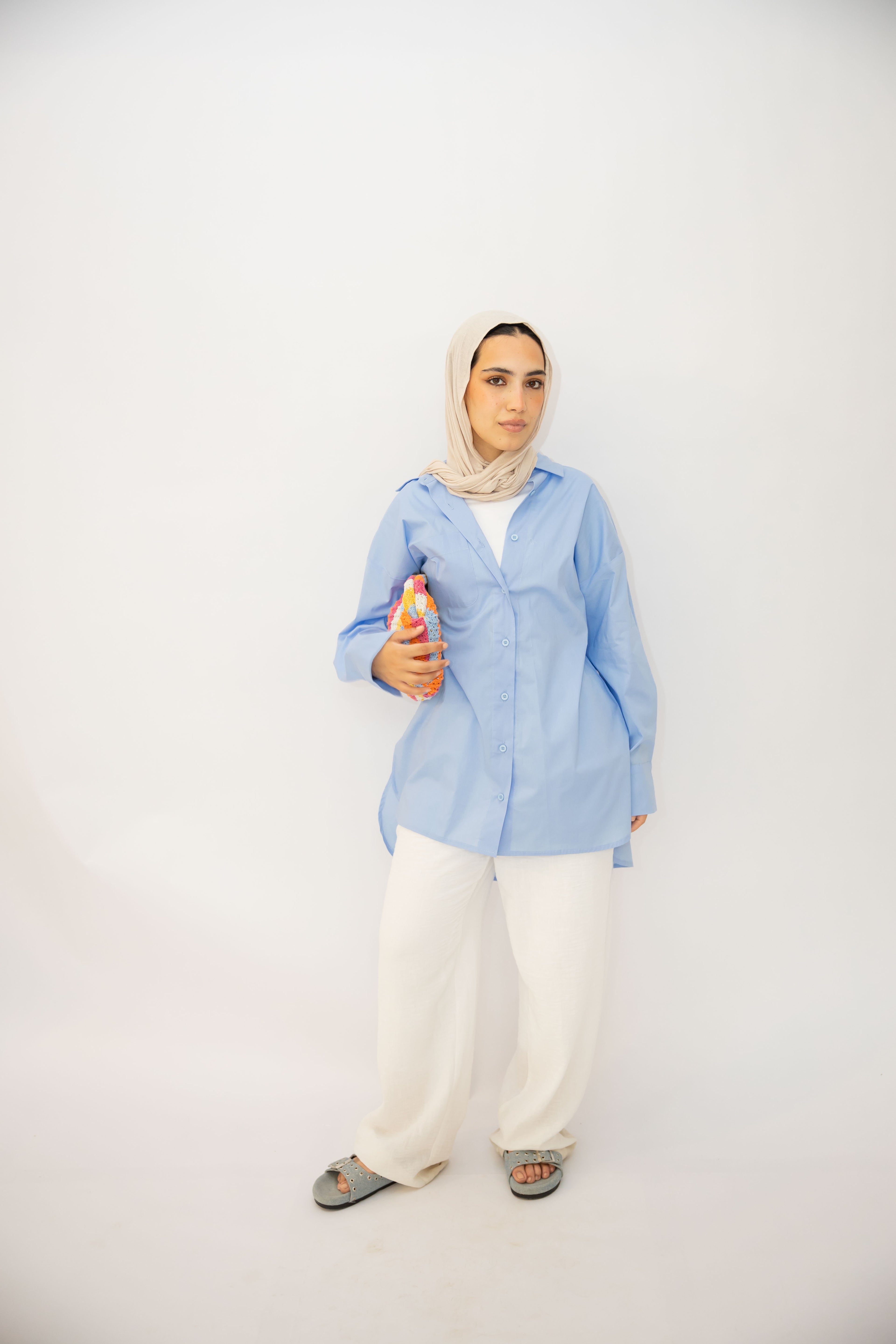 Daily Poplin shirt in baby blue
