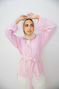 The Adjust belted shirt in Pink