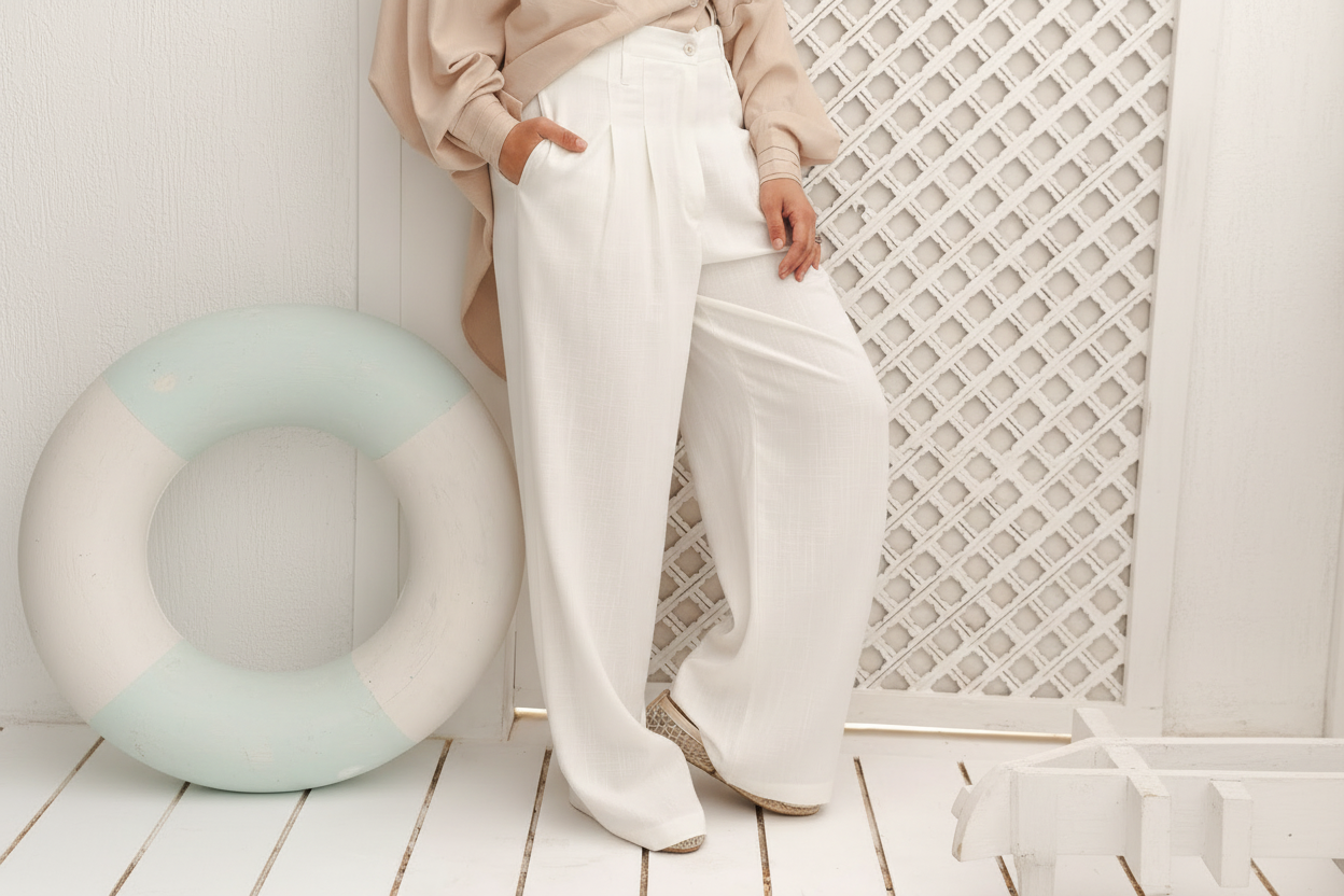 Light Walks Linen Pants in Off-White