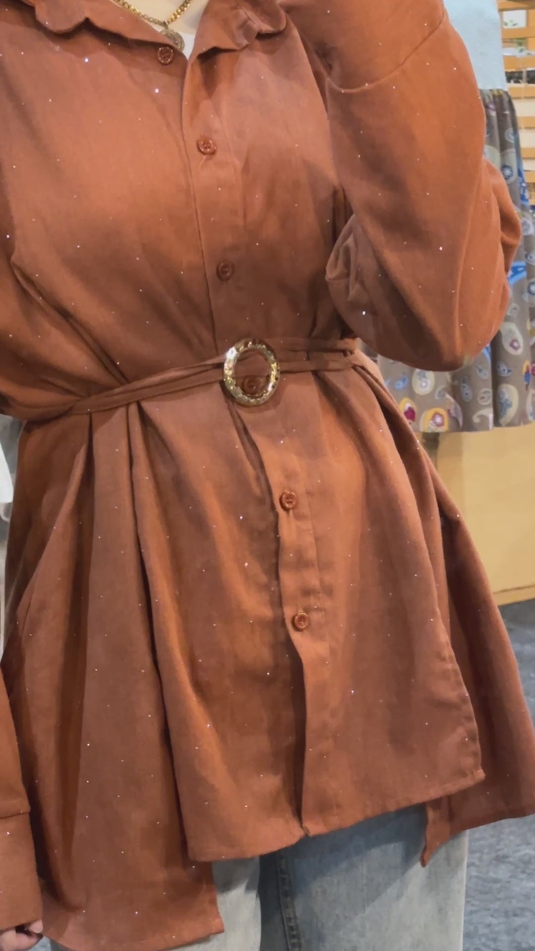 Studded Glam shirt in Rust