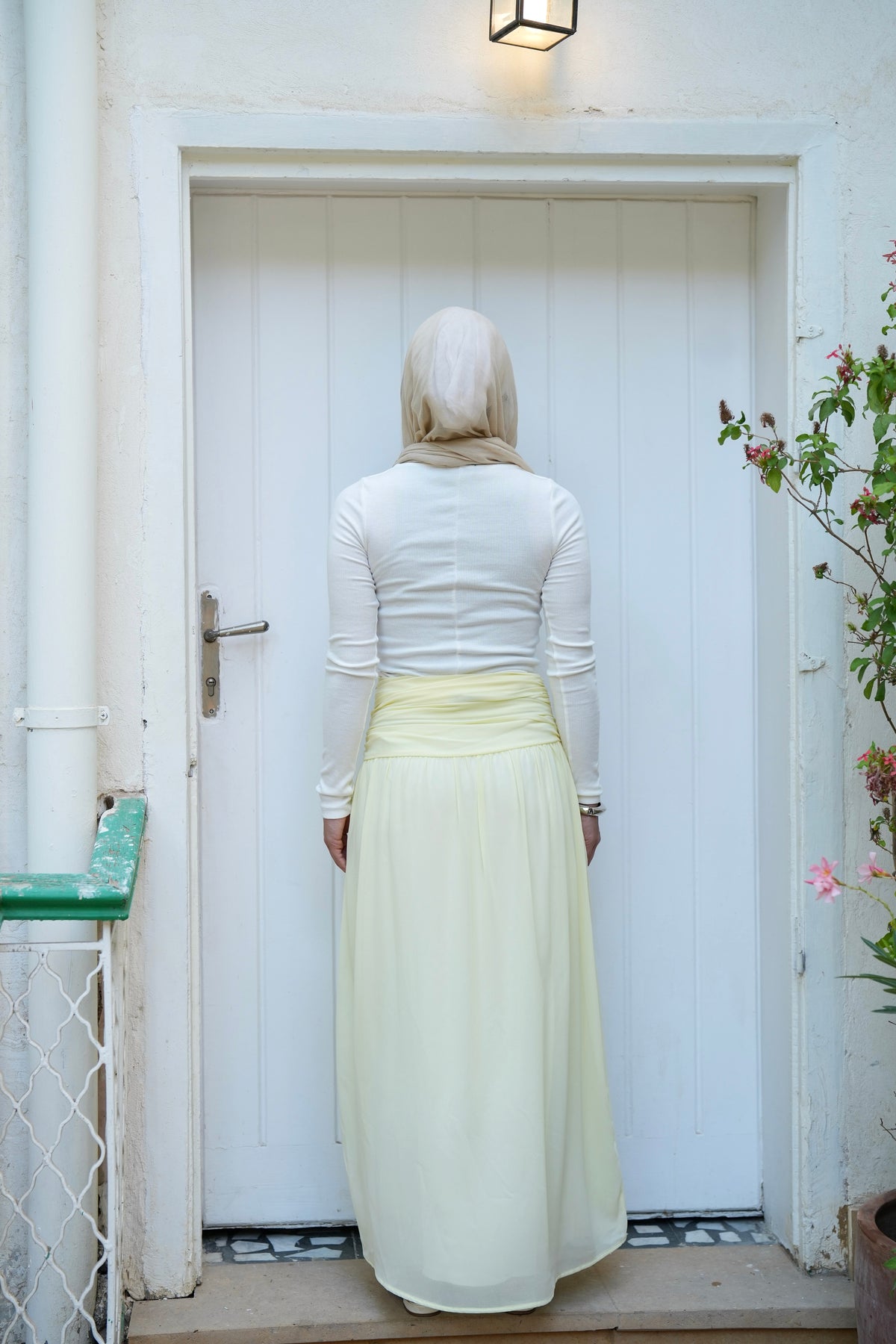 Ruby Twisted Skirt in Butter yellow