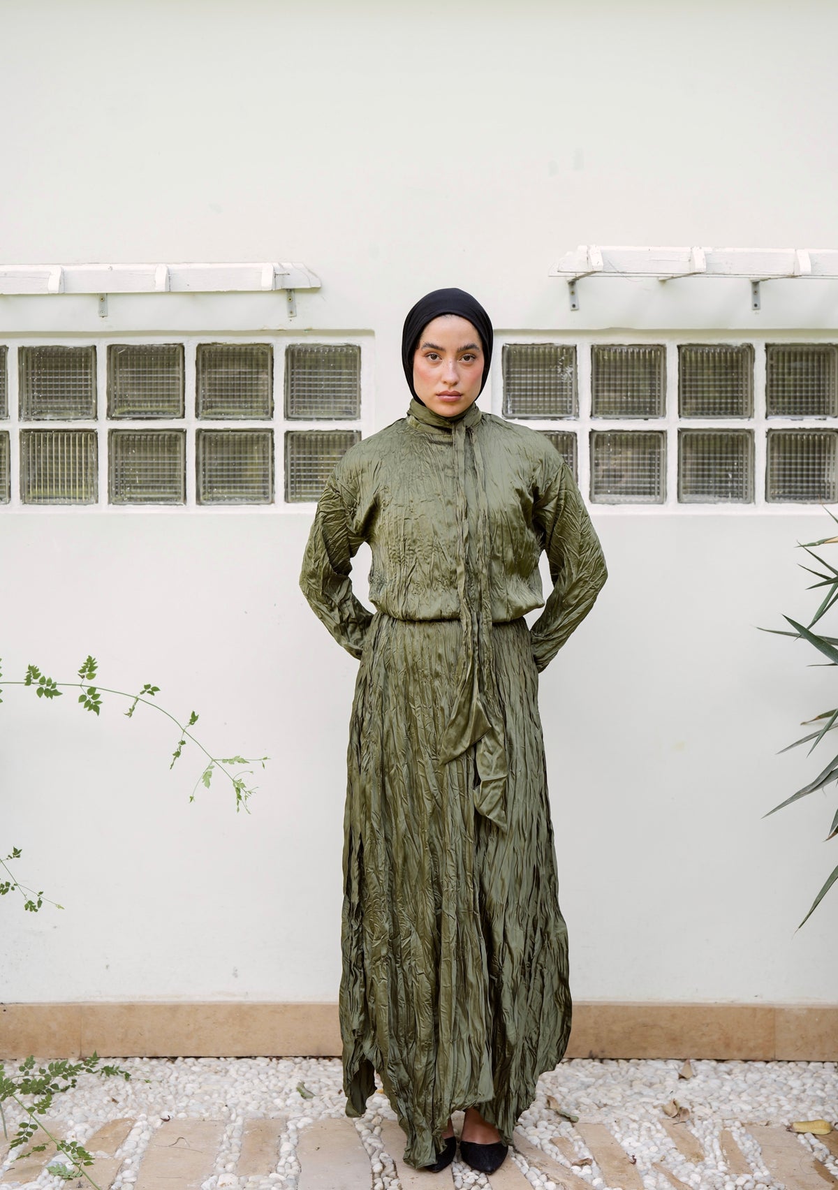 The Anne Top in Olive