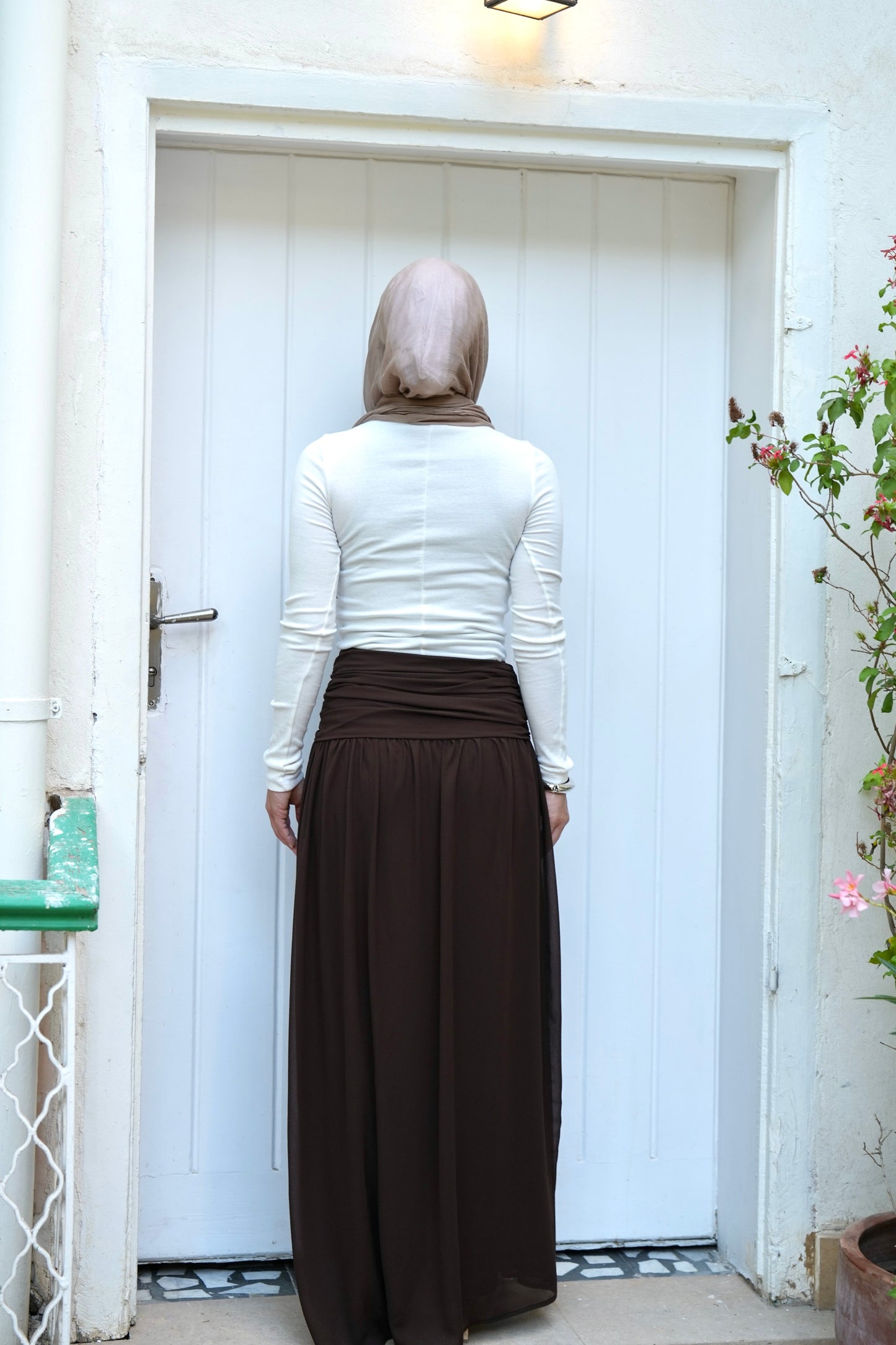 Ruby Twisted Skirt in Brown