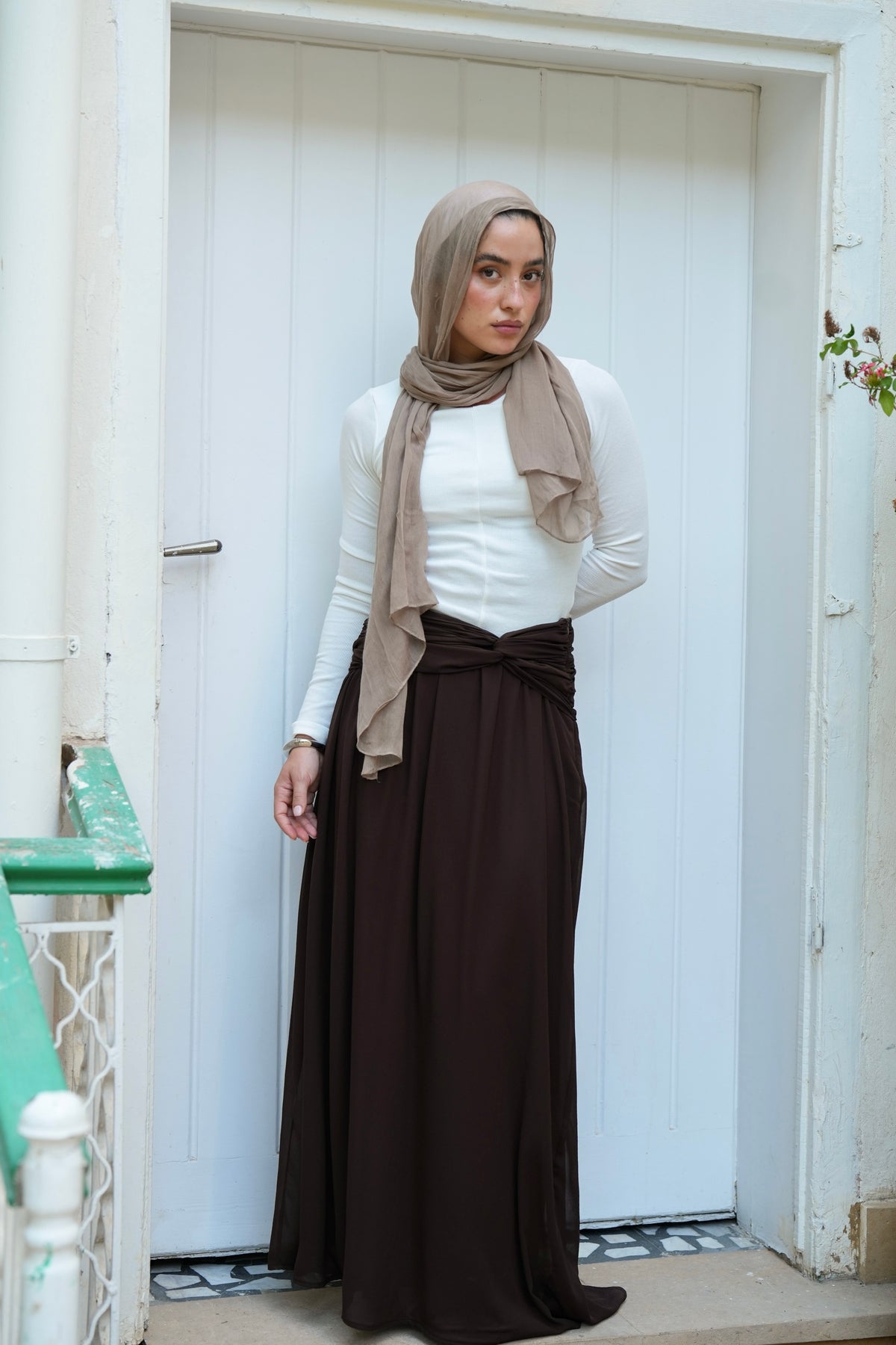 Ruby Twisted Skirt in Brown