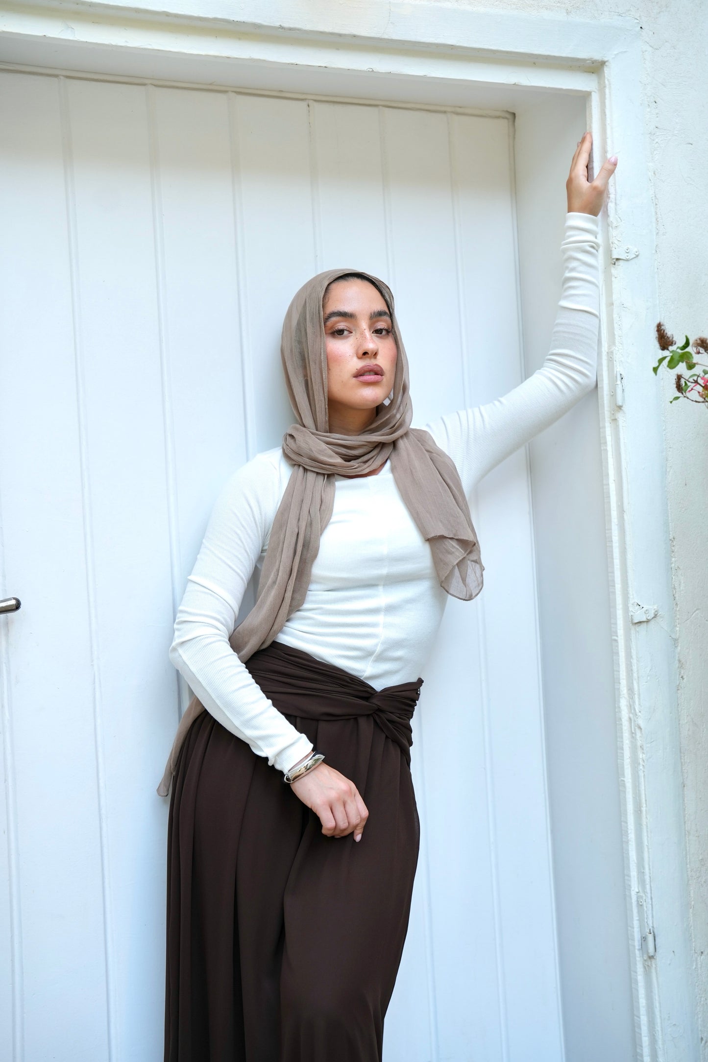 Ruby Twisted Skirt in Brown
