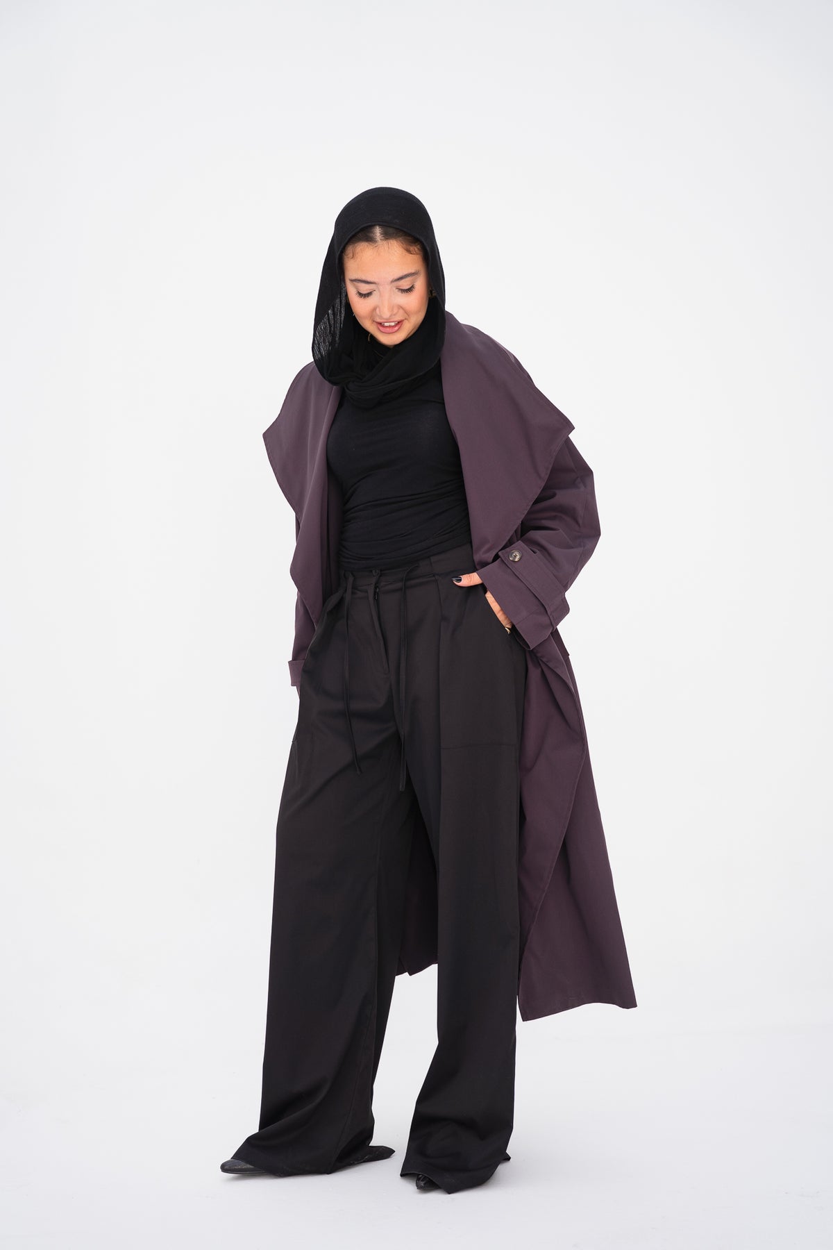 The Timeless Trench Coat in Chocolate Plum