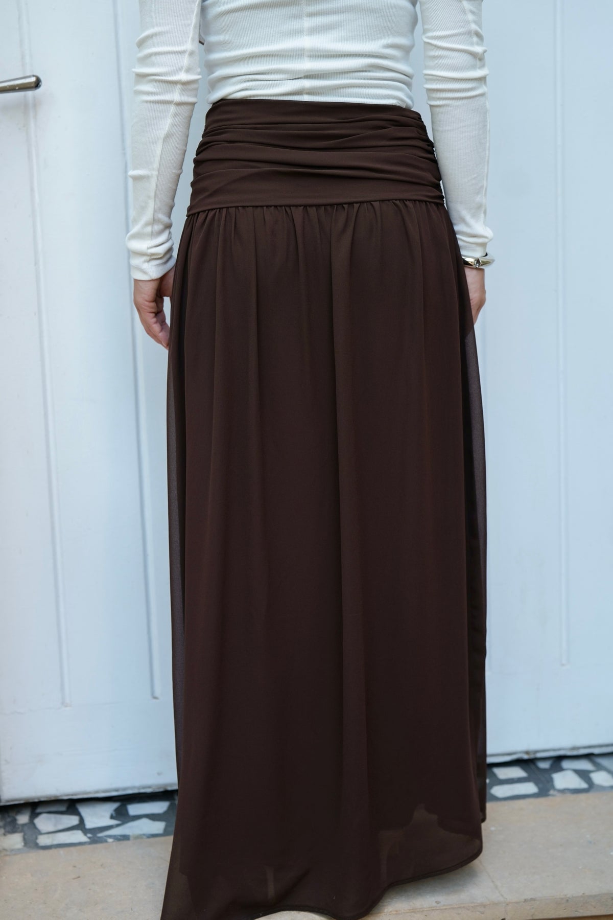 Ruby Twisted Skirt in Brown