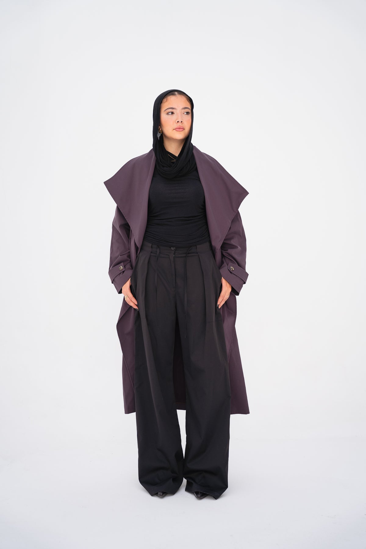 The Timeless Trench Coat in Chocolate Plum