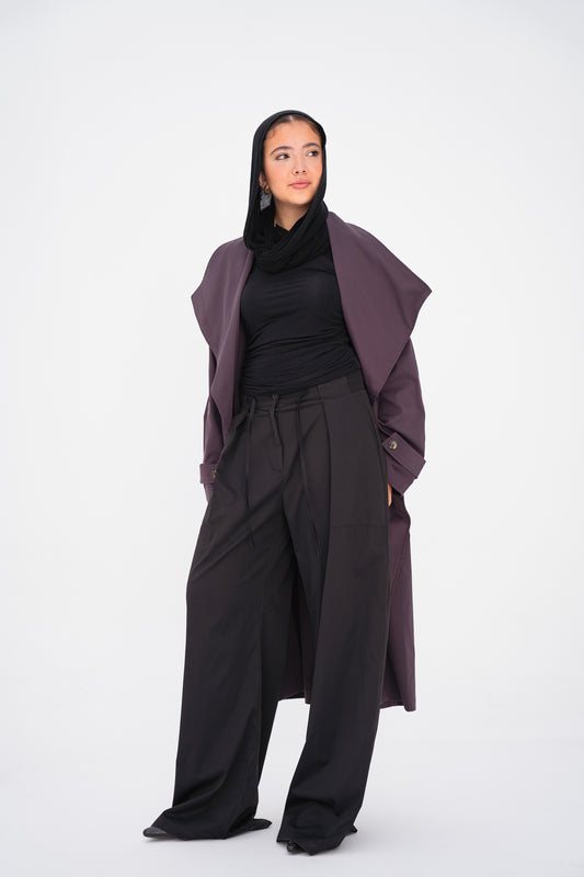 The Timeless Trench Coat in Chocolate Plum