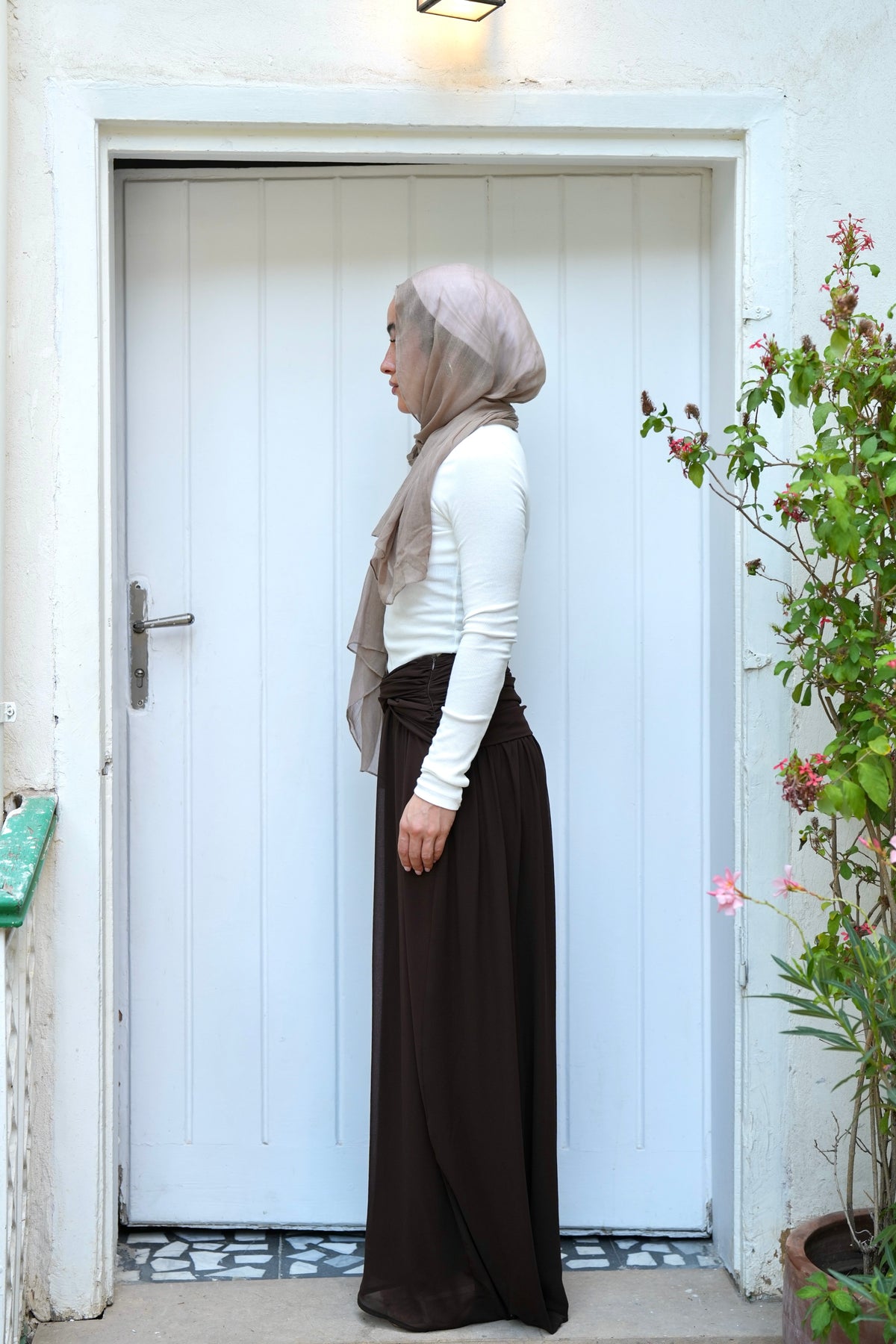 Ruby Twisted Skirt in Brown