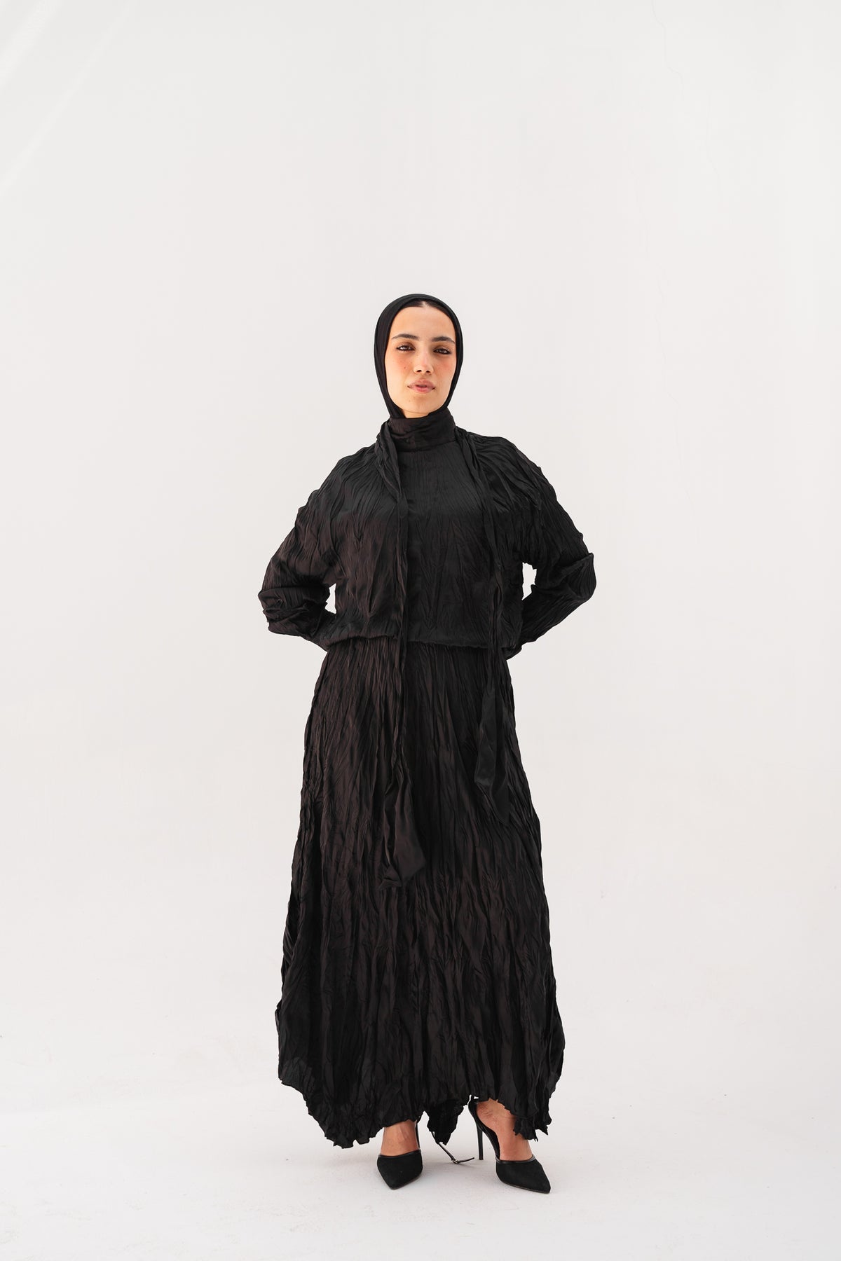 Anne Crushed skirt in Black