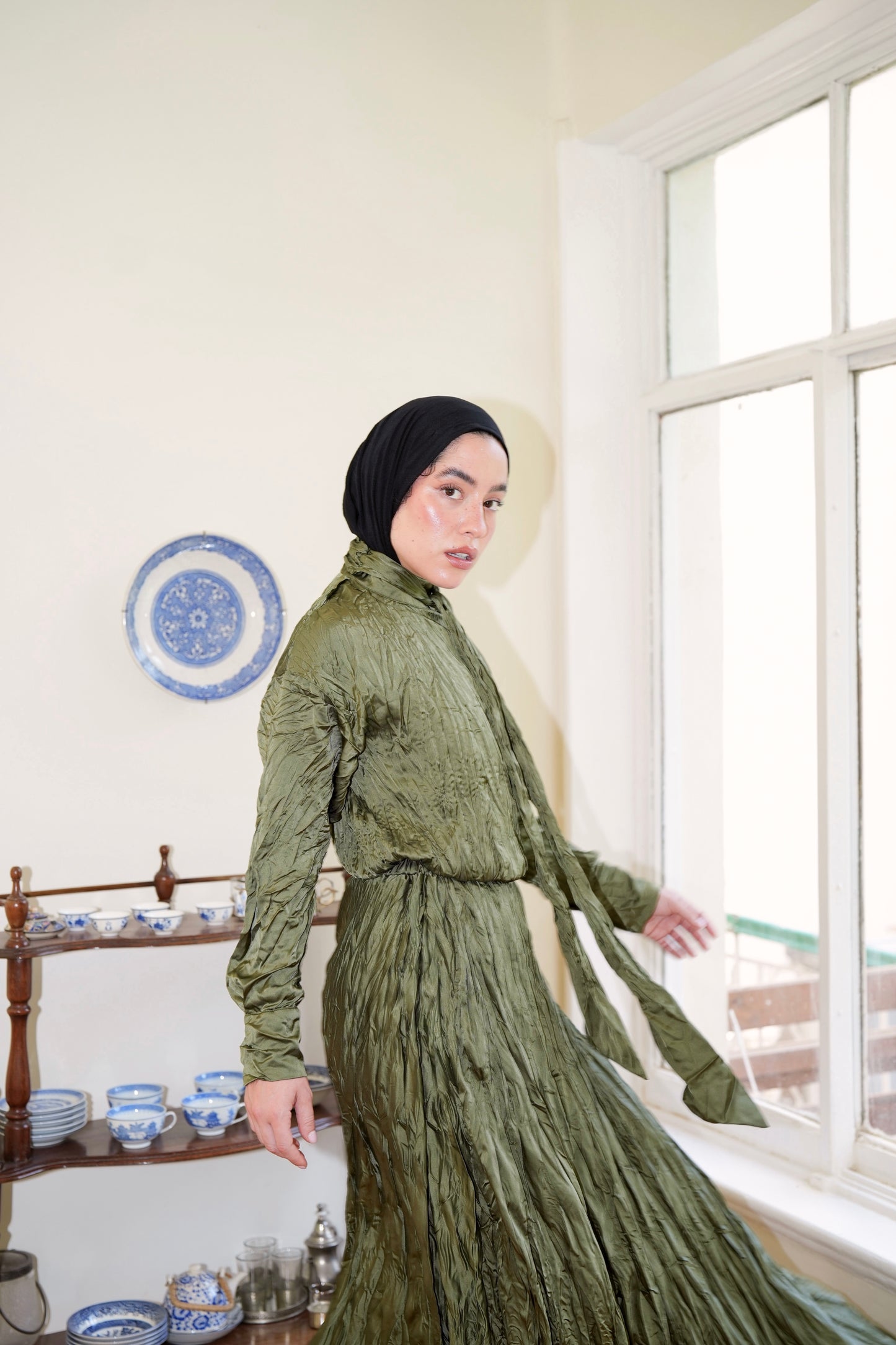 The Anne Top in Olive