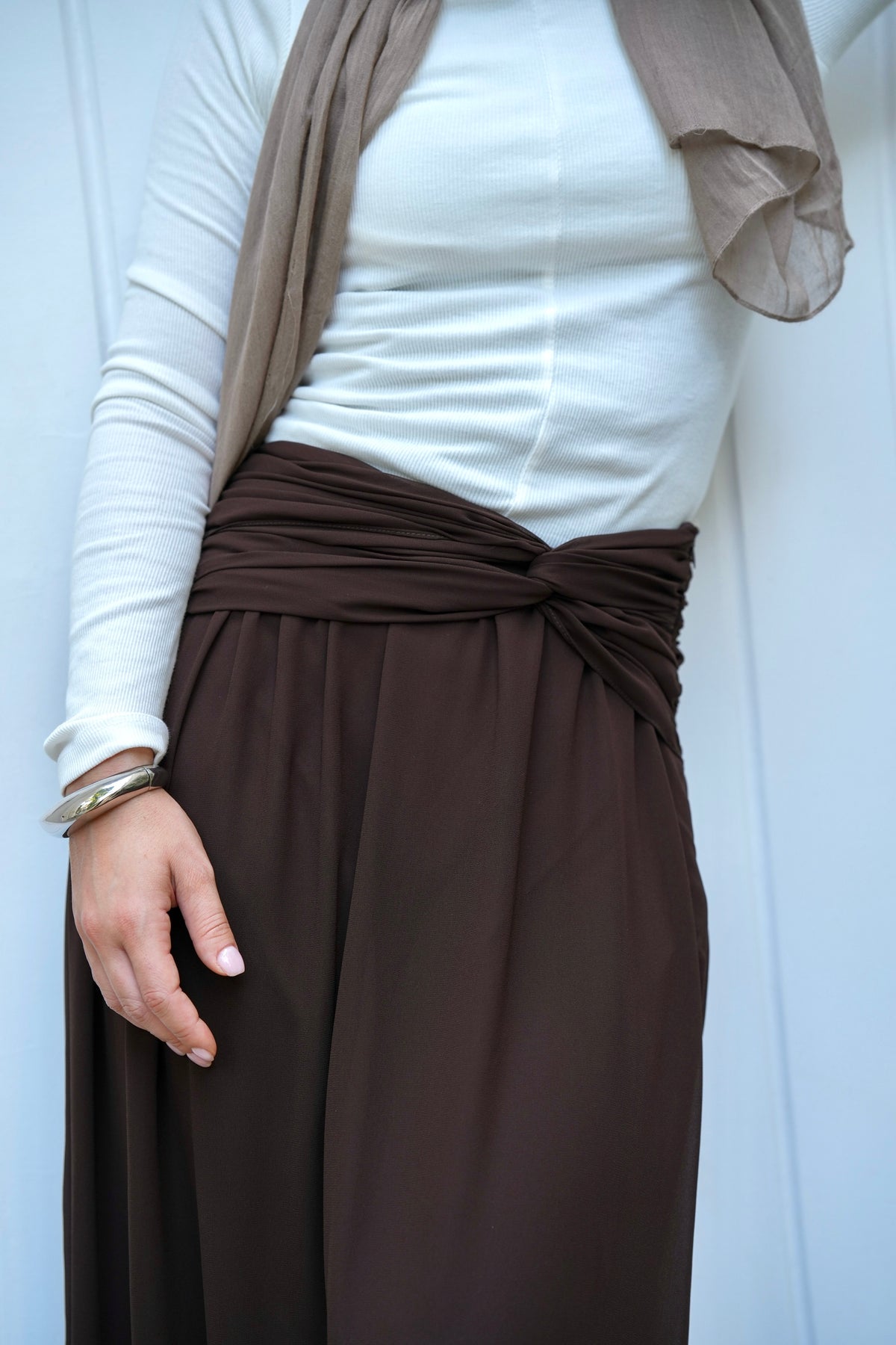 Ruby Twisted Skirt in Brown