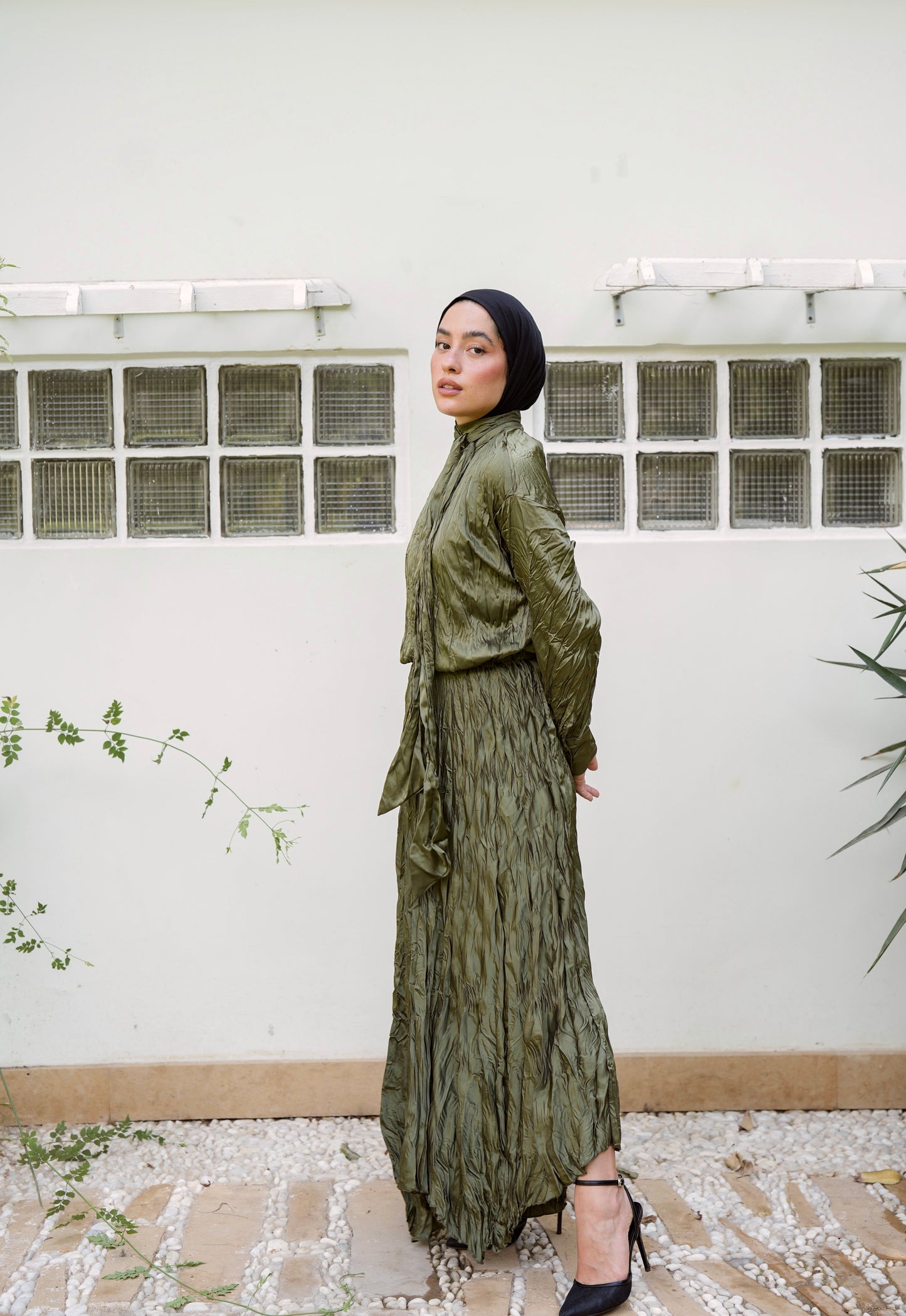 The Anne Top in Olive