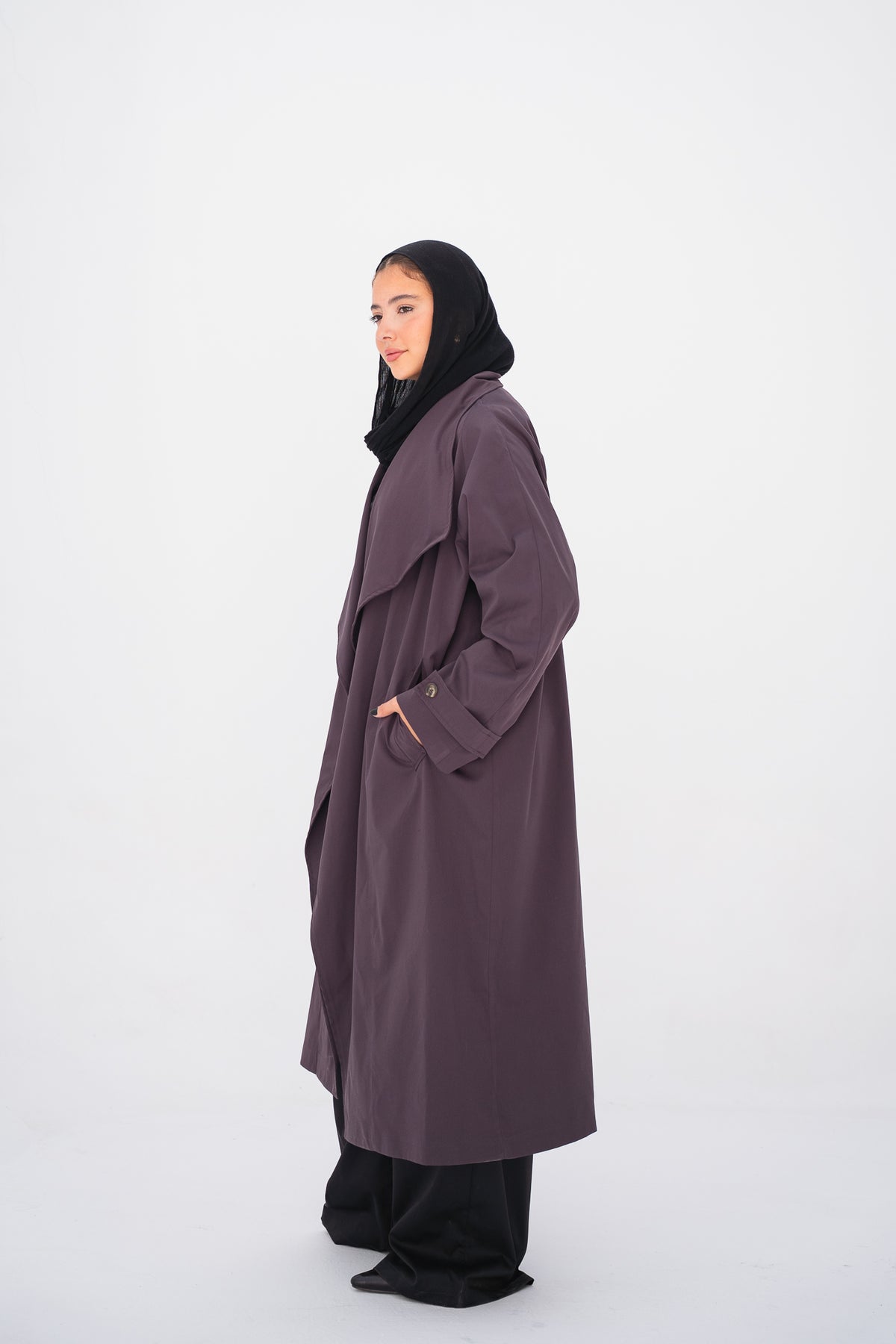 The Timeless Trench Coat in Chocolate Plum