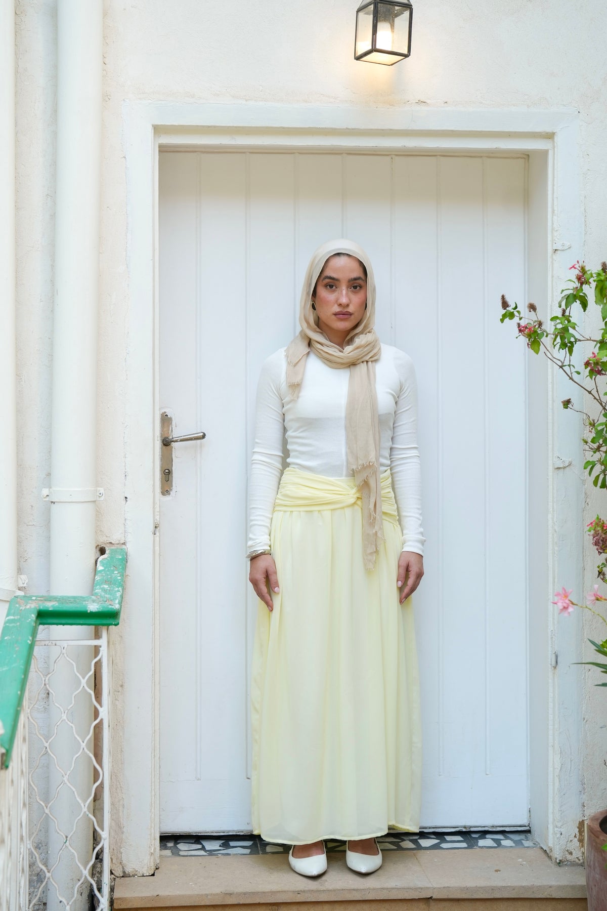 Ruby Twisted Skirt in Butter yellow
