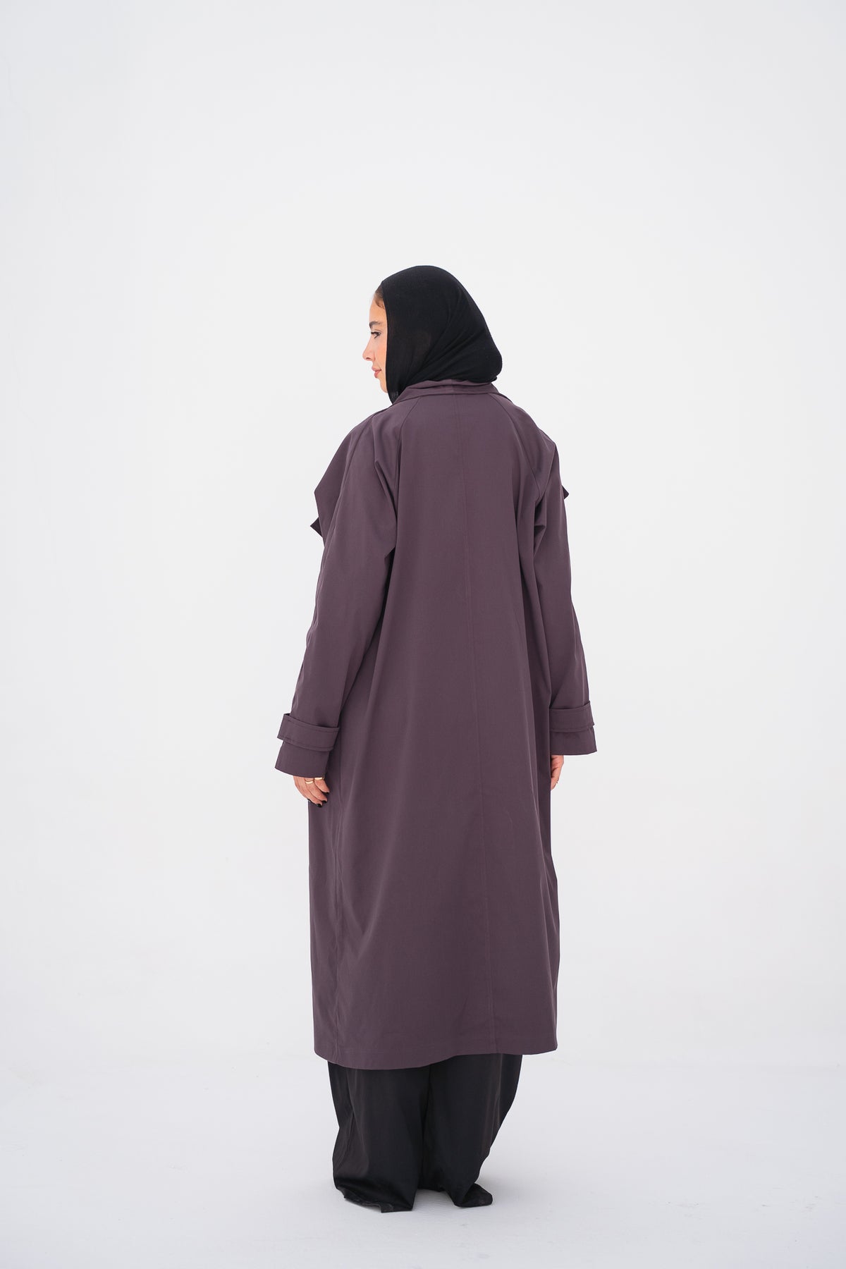 The Timeless Trench Coat in Chocolate Plum