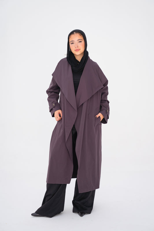 The Timeless Trench Coat in Chocolate Plum