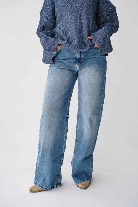 Daily Fit Denim Pants in Mid Blue