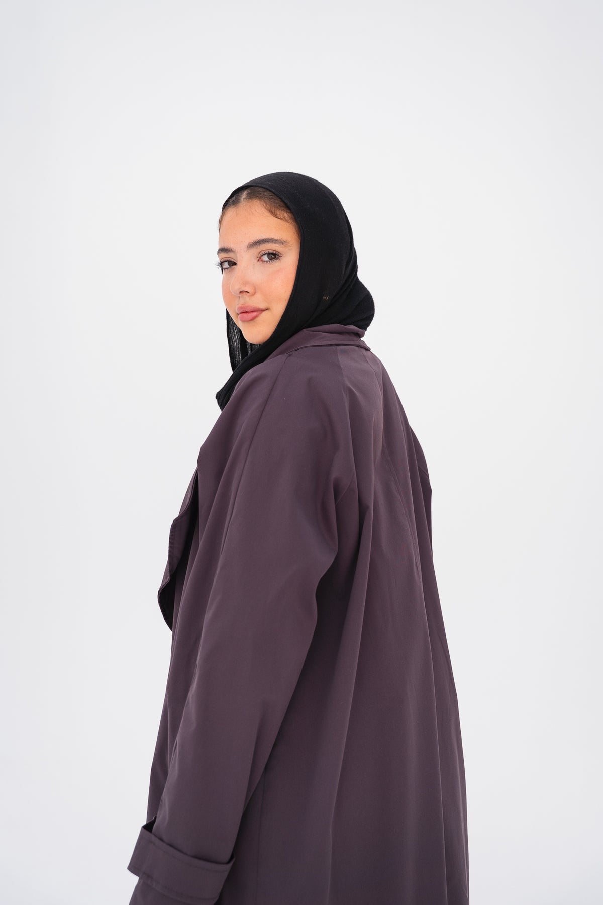 The Timeless Trench Coat in Chocolate Plum
