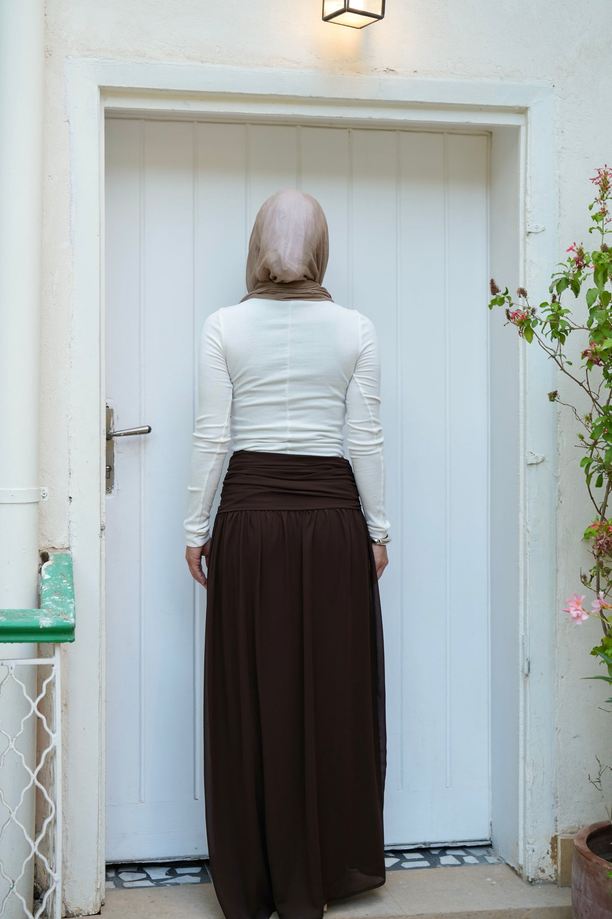 Ruby Twisted Skirt in Brown