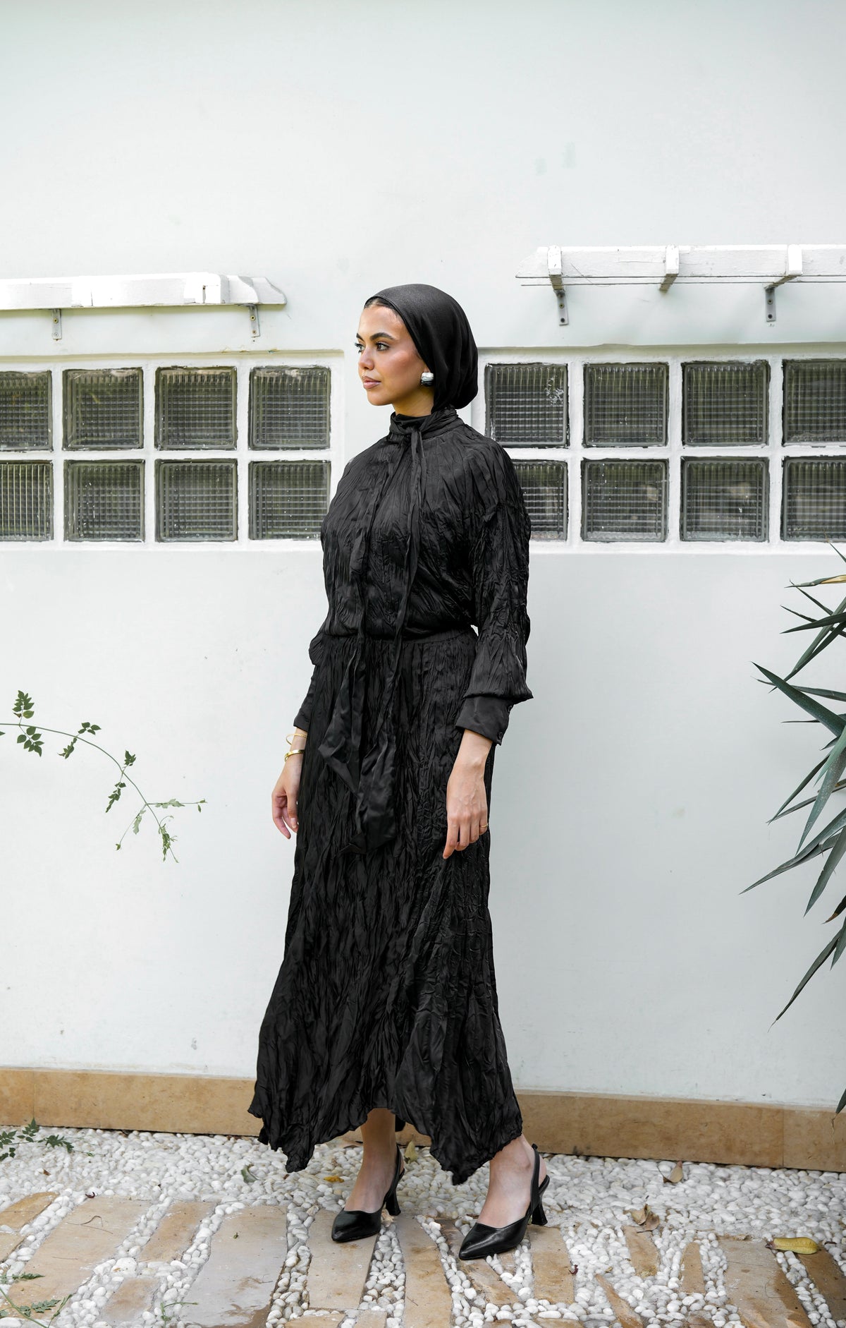 Anne Crushed skirt in Black