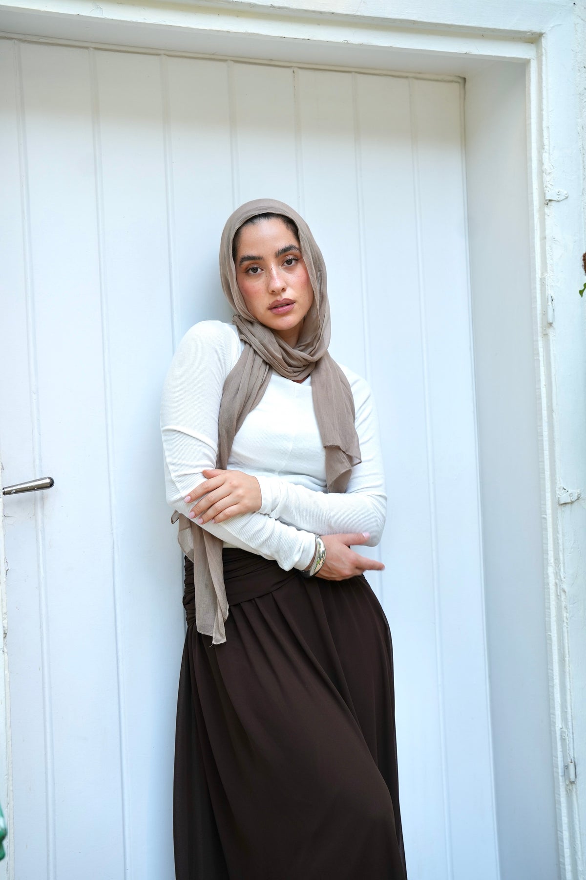 Ruby Twisted Skirt in Brown