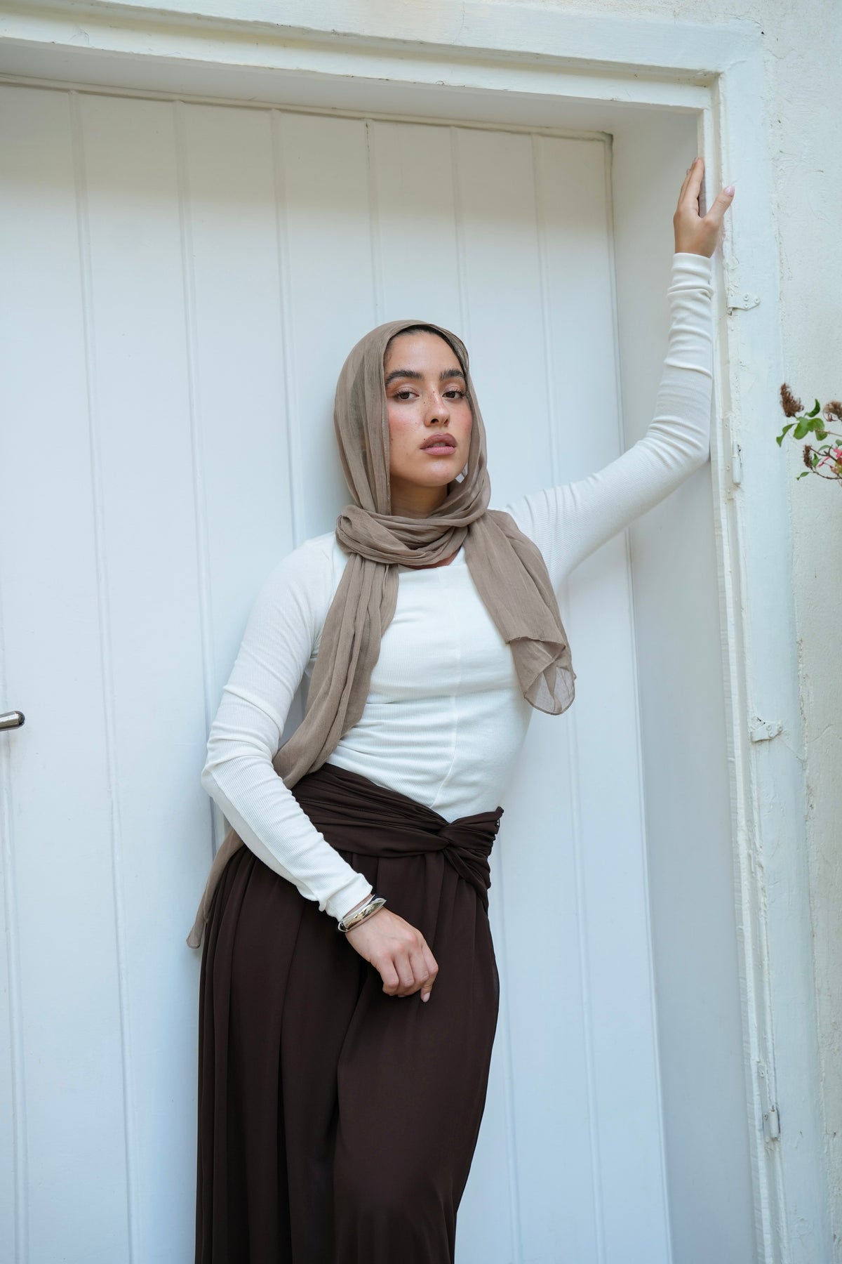 Ruby Twisted Skirt in Brown