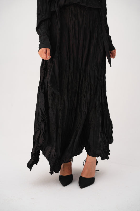 Anne Crushed skirt in Black