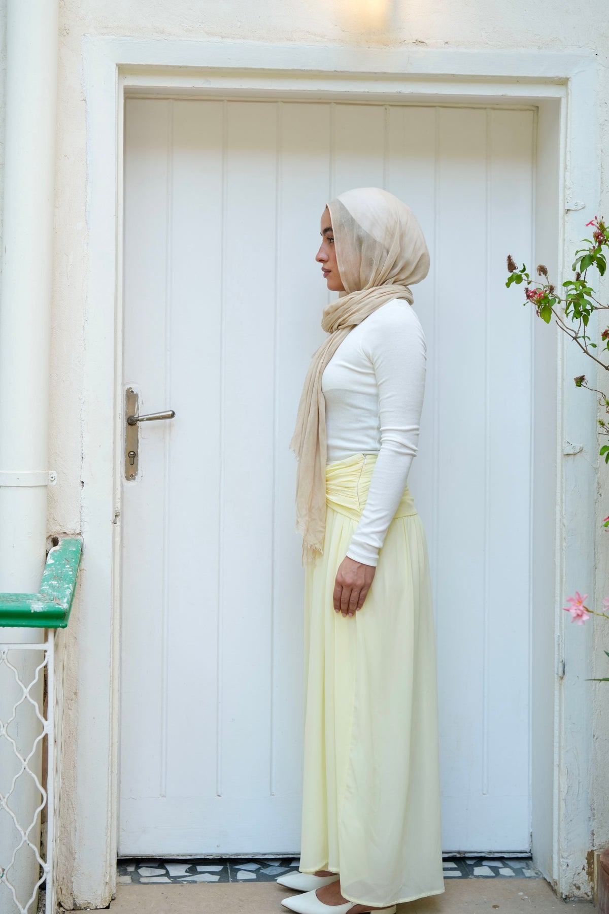 Ruby Twisted Skirt in Butter yellow