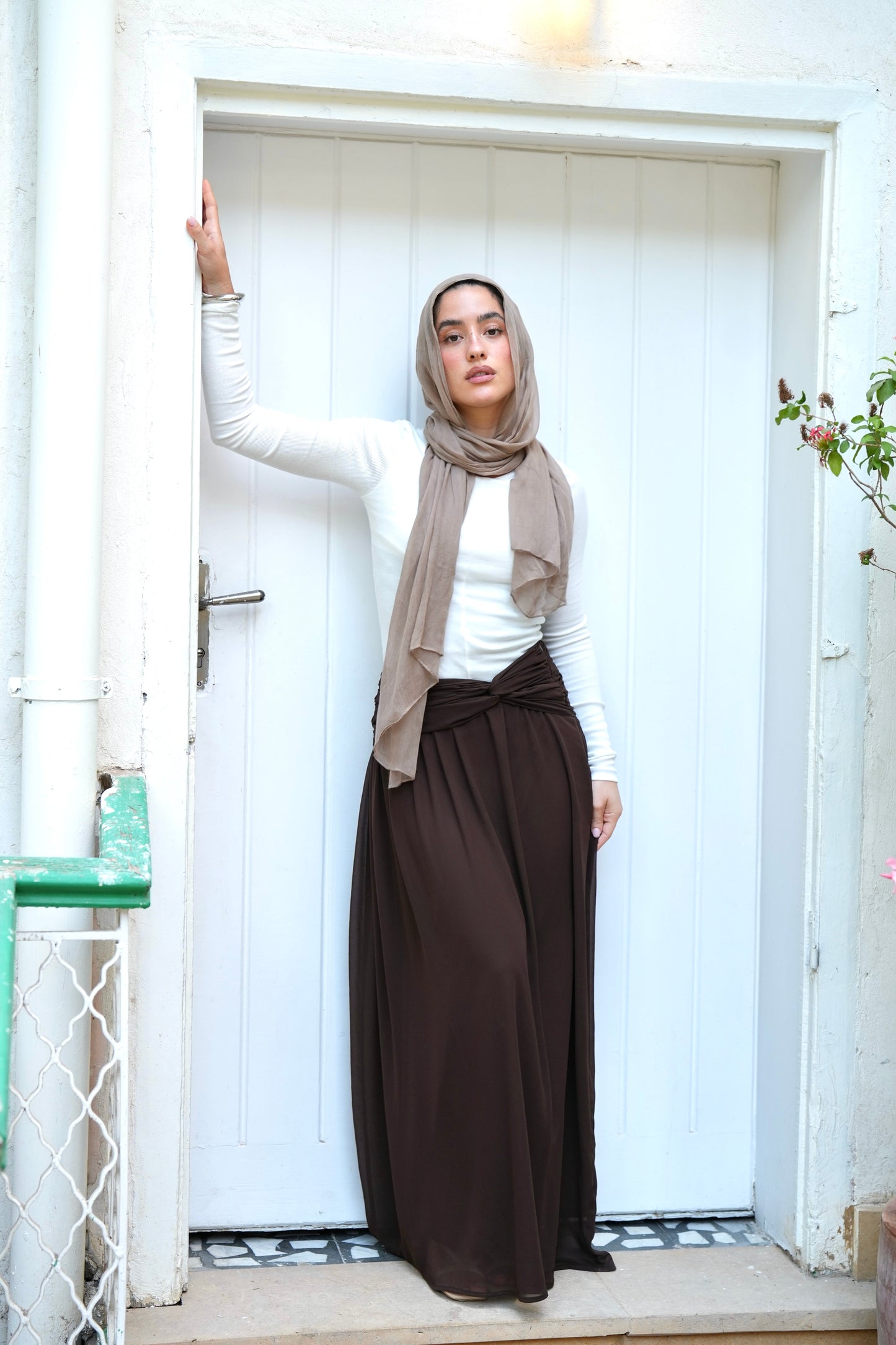 Ruby Twisted Skirt in Brown