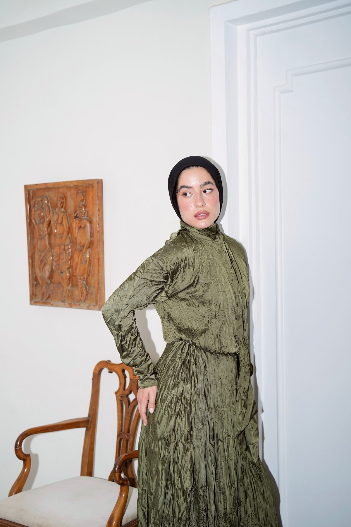 The Anne Top in Olive