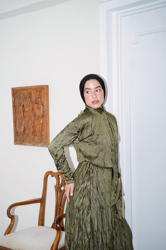 The Anne Top in Olive
