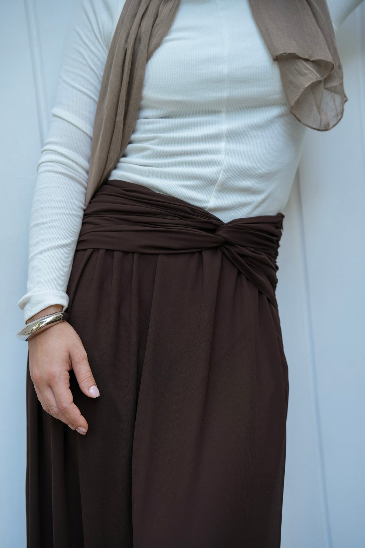 Ruby Twisted Skirt in Brown