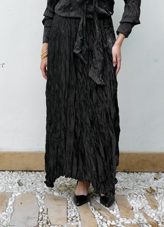 Anne Crushed skirt in Black