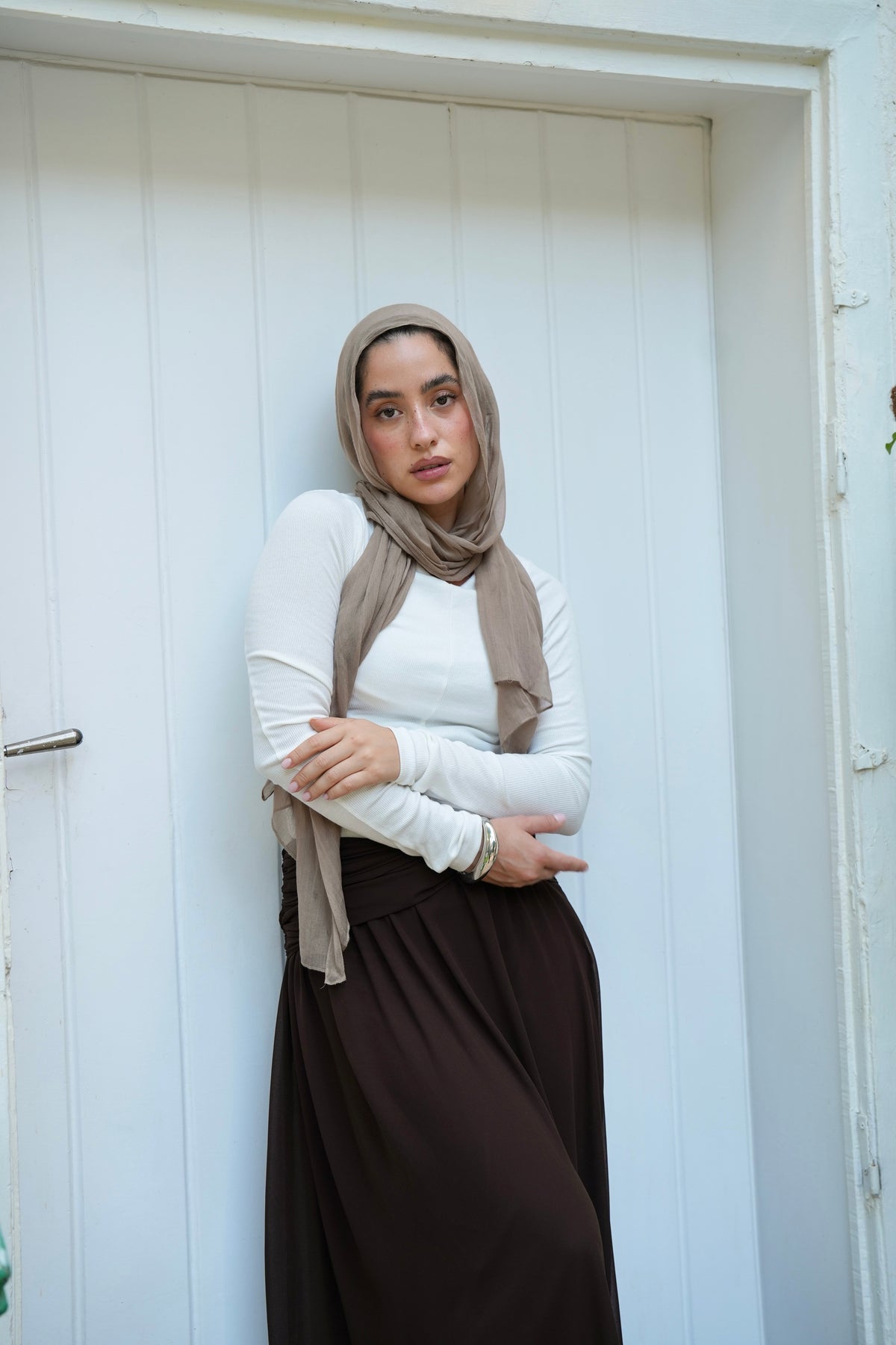 Ruby Twisted Skirt in Brown