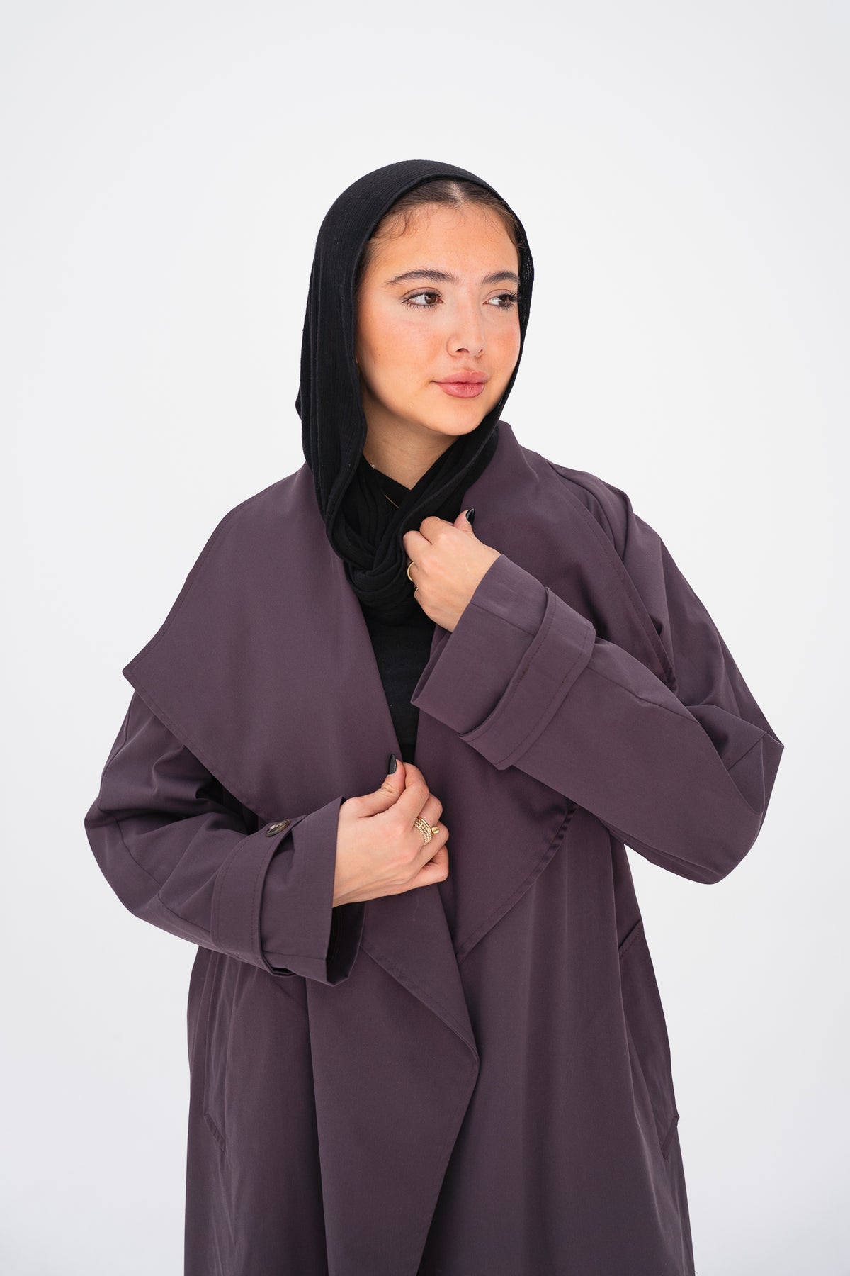 The Timeless Trench Coat in Chocolate Plum