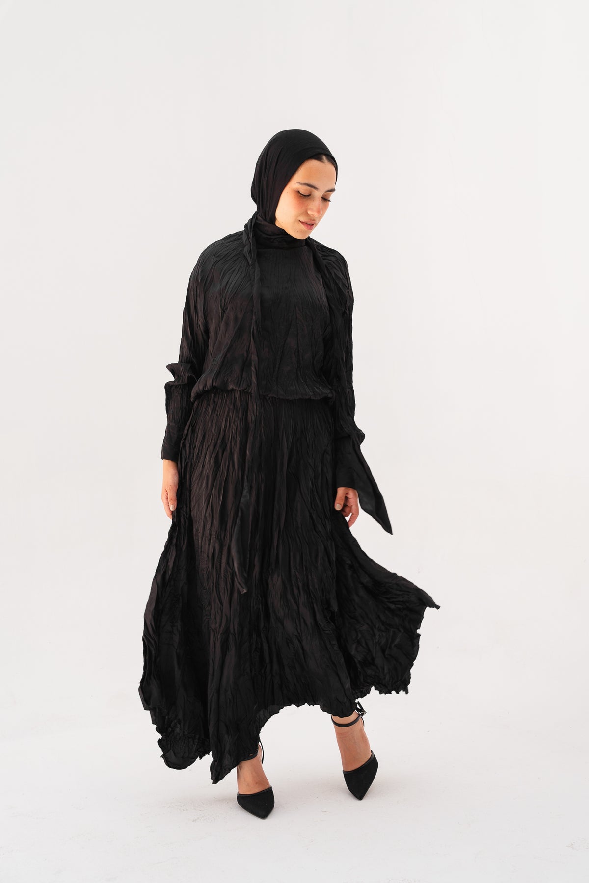 Anne Crushed skirt in Black